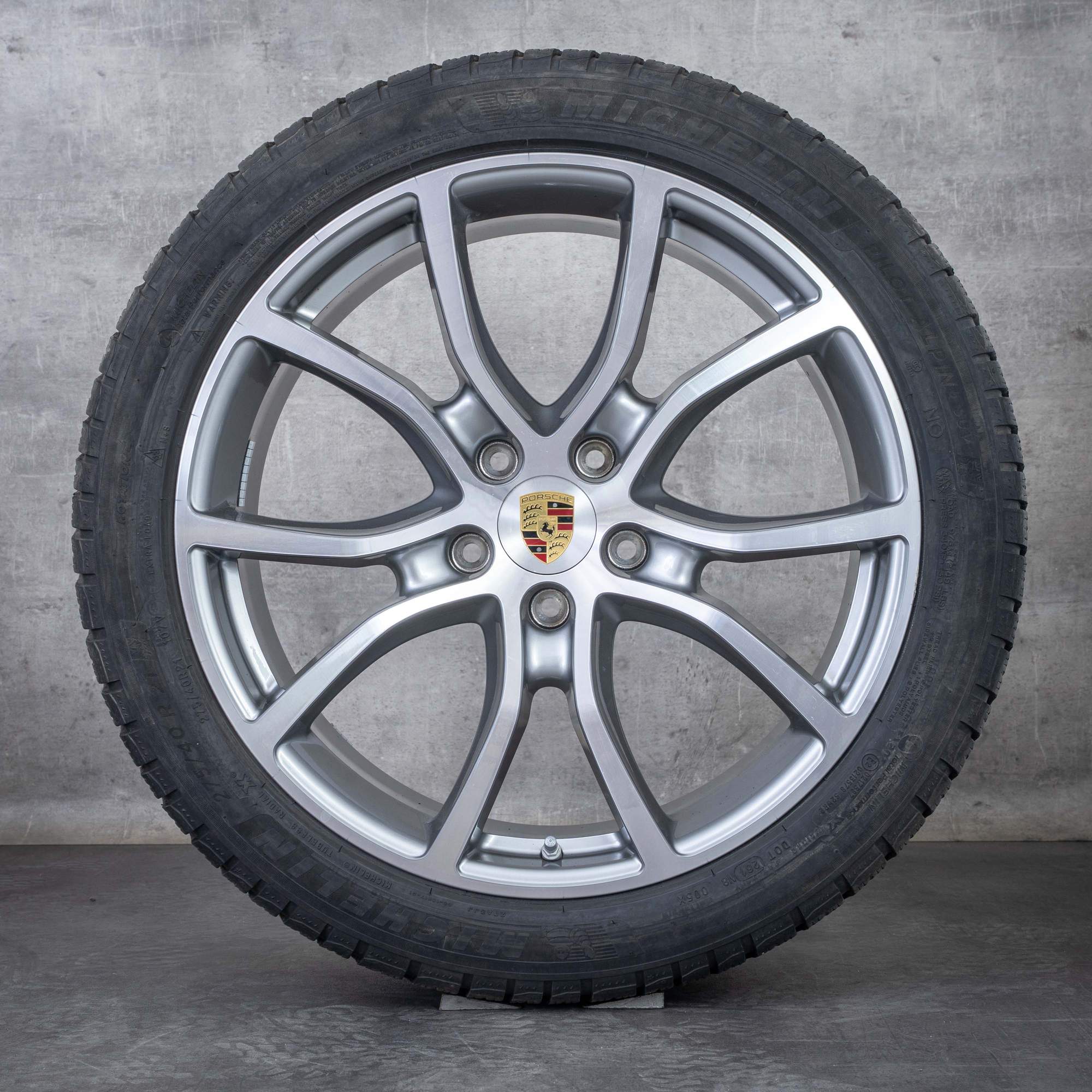 Alkuperäiset Porsche Cayenne Coupe talvirenkaat 21 tuuman 9YA E3 II vanteet 9Y0601025DB 9Y3601025BN Exclusive Design platina hopea kiillotettu