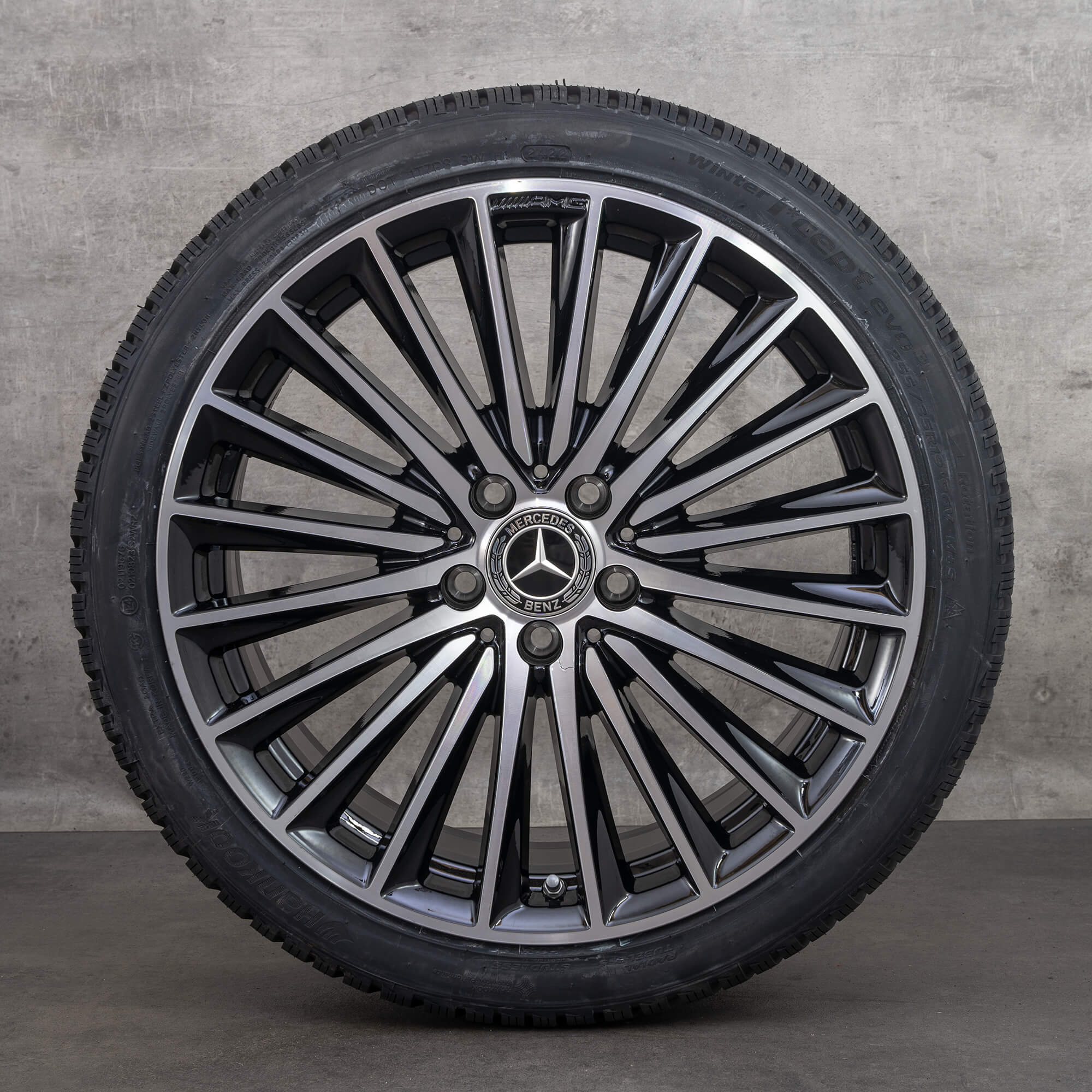 Original Mercedes Benz C-Klasse AMG Winterräder 19 Zoll W206 S206 Felgen A2064011900 A2064012000 schwarz glanzgedreht