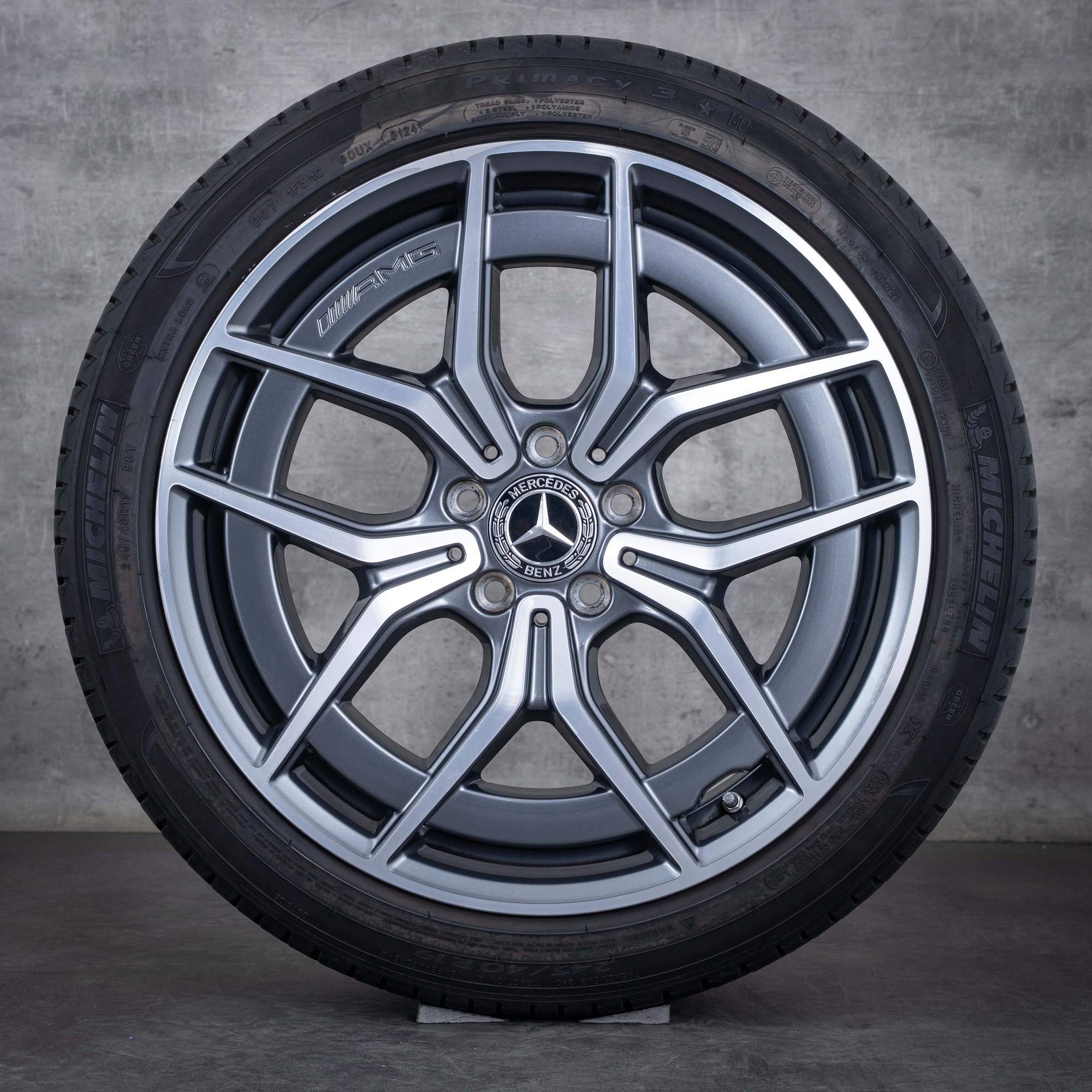 Alkuperäiset Mercedes Benz E-sarja AMG vanteet 19 tuuman W213 S213 C238 A238 kesäpyörät A2134016500 A2134016600 himalaya grey kiillotettu