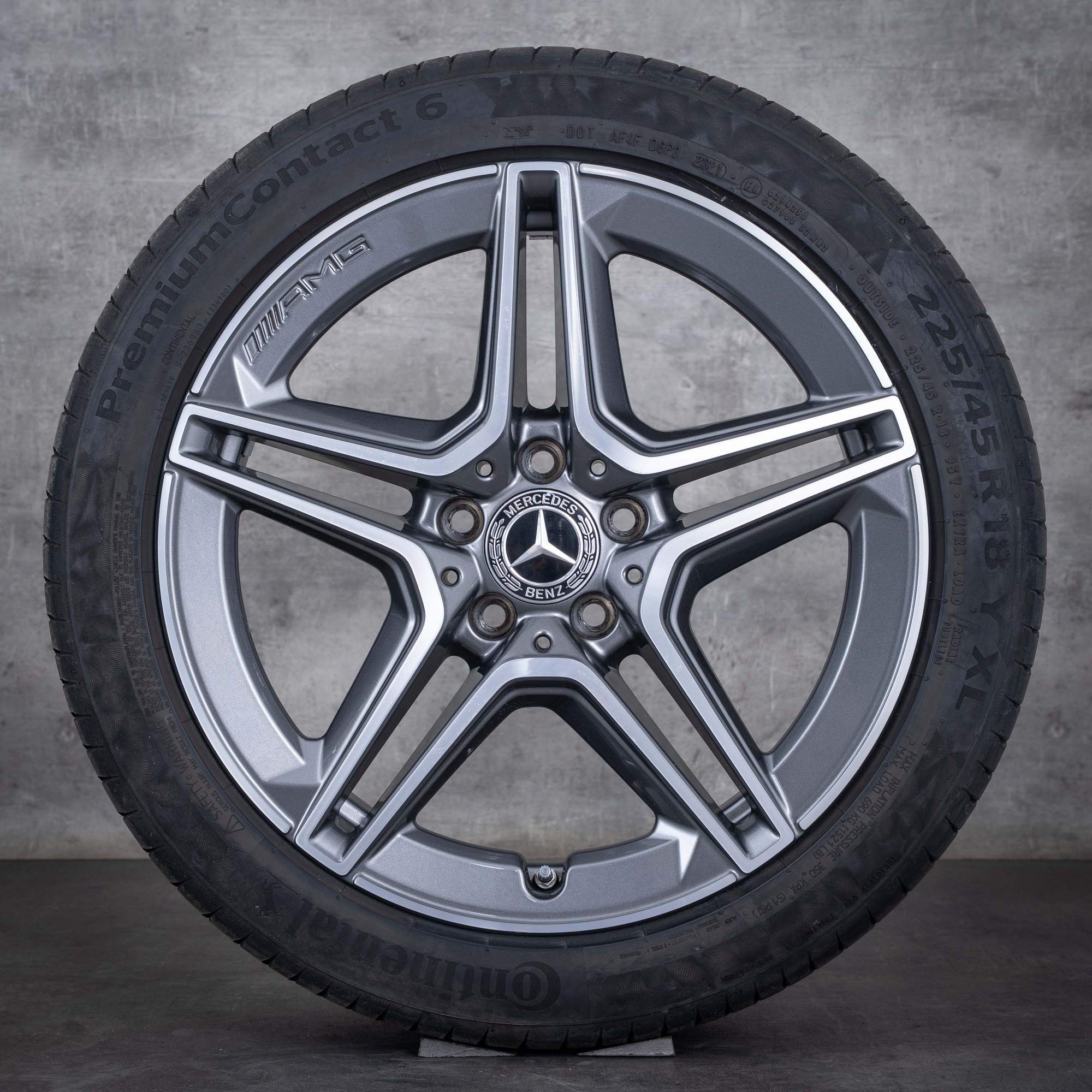 Alkuperäiset Mercedes Benz C-sarjan AMG-vanteet 18 tuuman W205 S205 C205 A205 kesäpyörät A2054019500 A2054019600 himalajanharmaa kiillotettu
