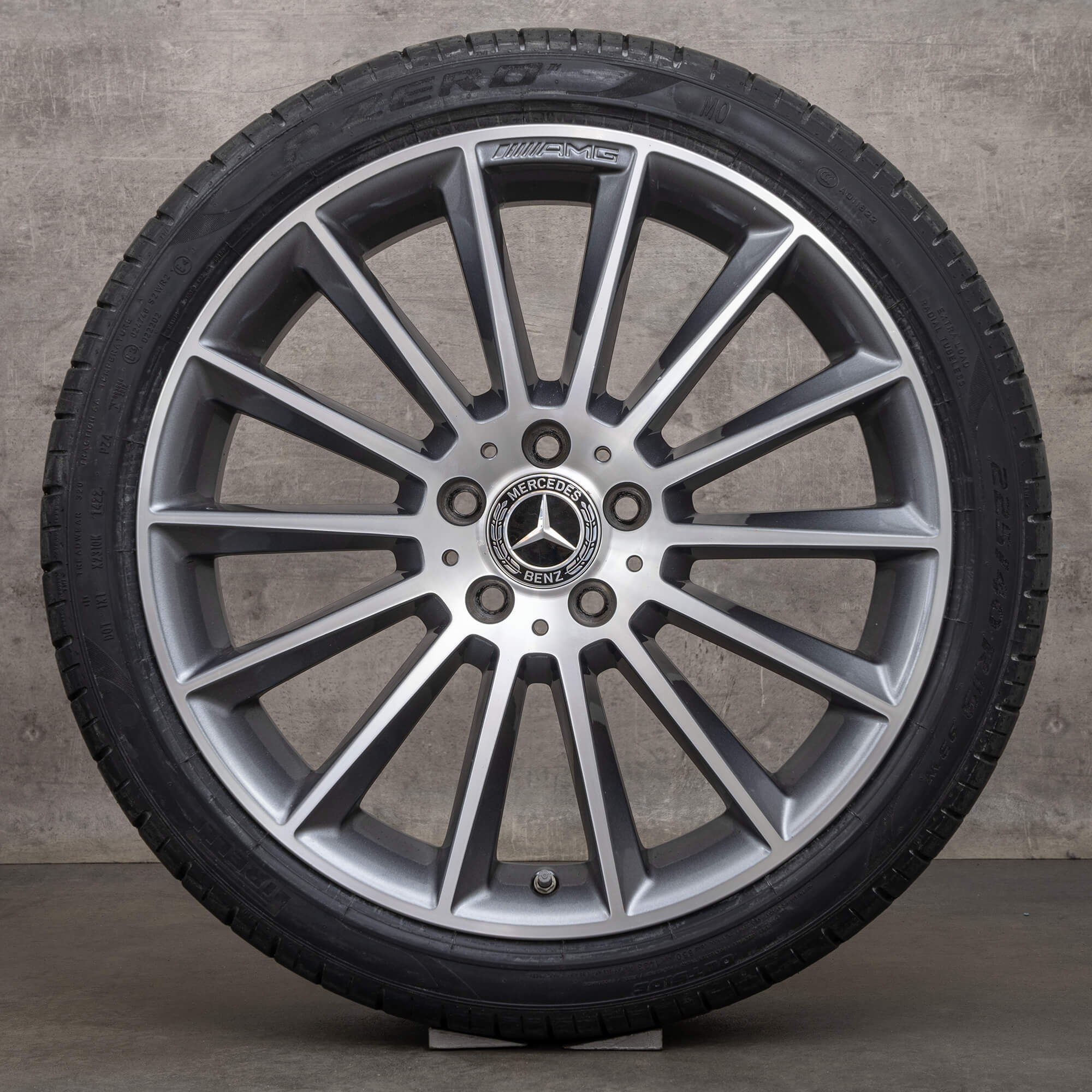 Orijinal Mercedes Benz A B Sınıfı CLA jantlar 19 inç W177 V177 W247 C118 X118 yaz jant lastik A1774011600 himalaya gri parlak tornalanmış