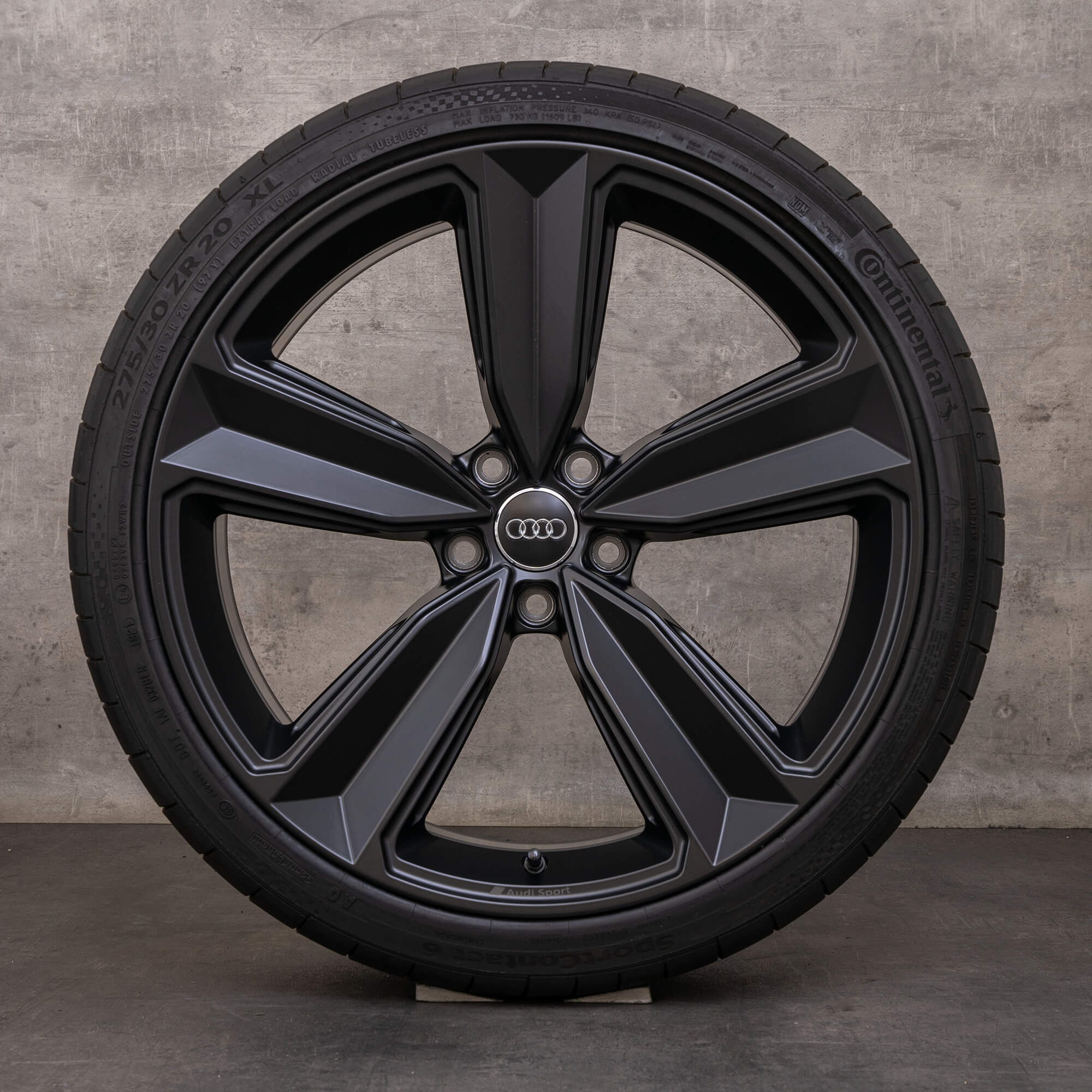 Original Audi RS4 RS5 ráfky na auto 20" B9 8W F5 letní kola 8W0601025CS Peak black matt