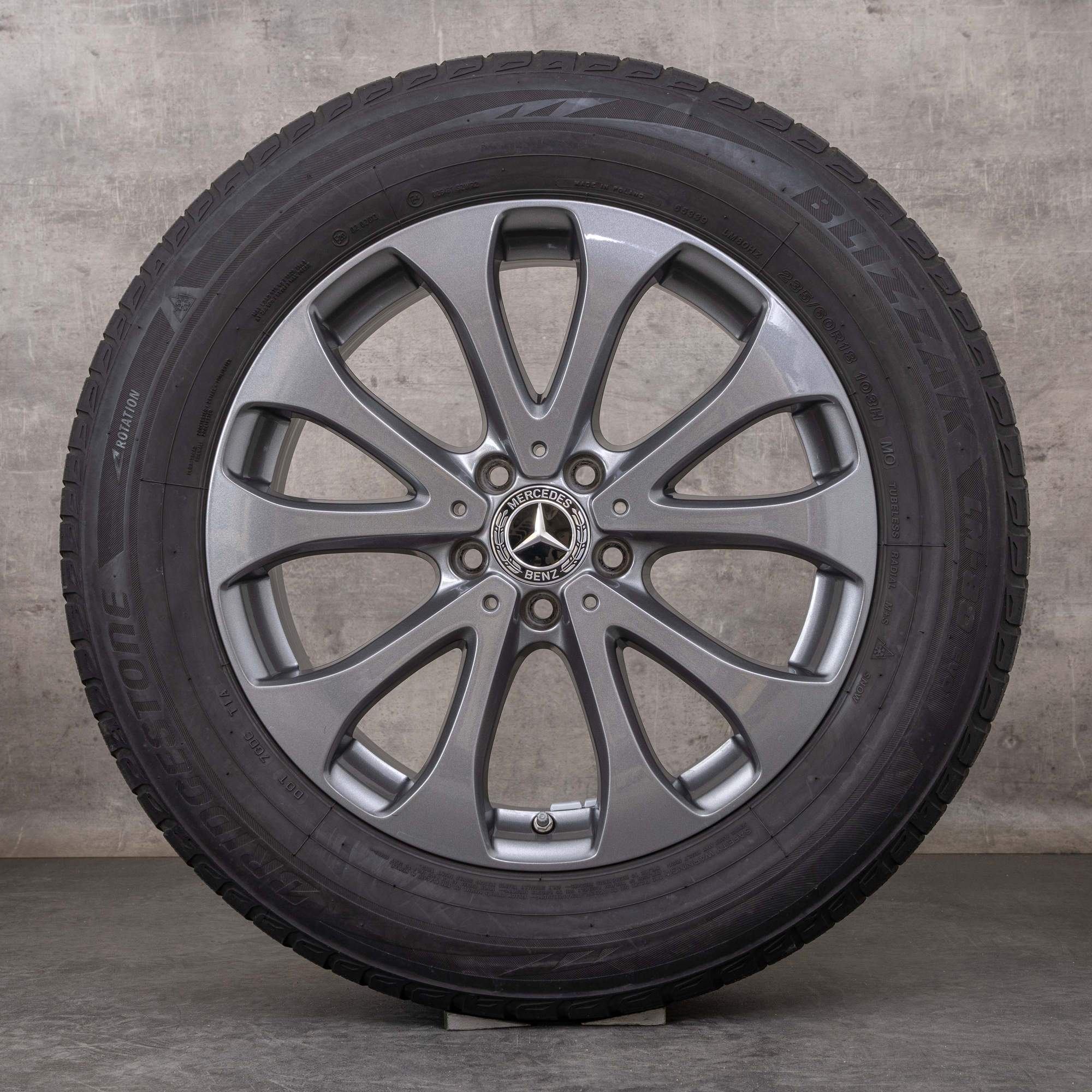 Alkuperäiset Mercedes Benz GLC talvirenkaat 18 tuuman X253 C253 vanteet A2534011500 himalajanharmaa kiiltävä valkoinen