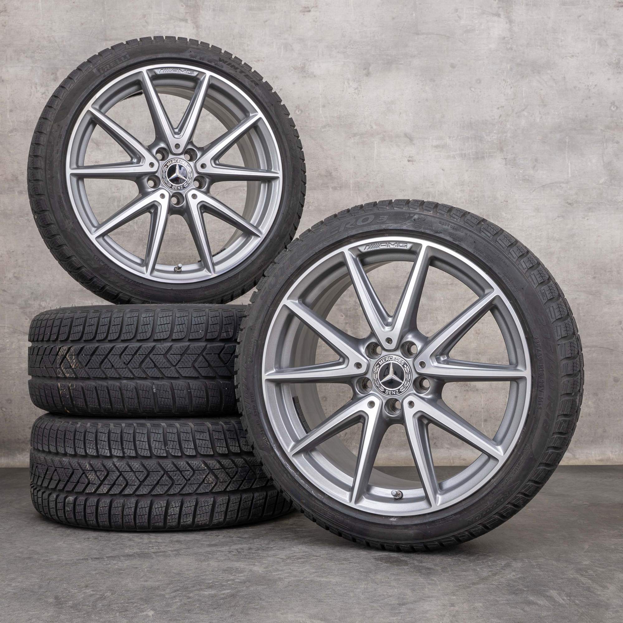 Orijinal Mercedes Benz A-Serisi A45 CLA45 AMG kış jant lastikleri 18 inç 250 Sport W176 W117 jantlar A1764010800 himalaya gri diamond tornalanmış