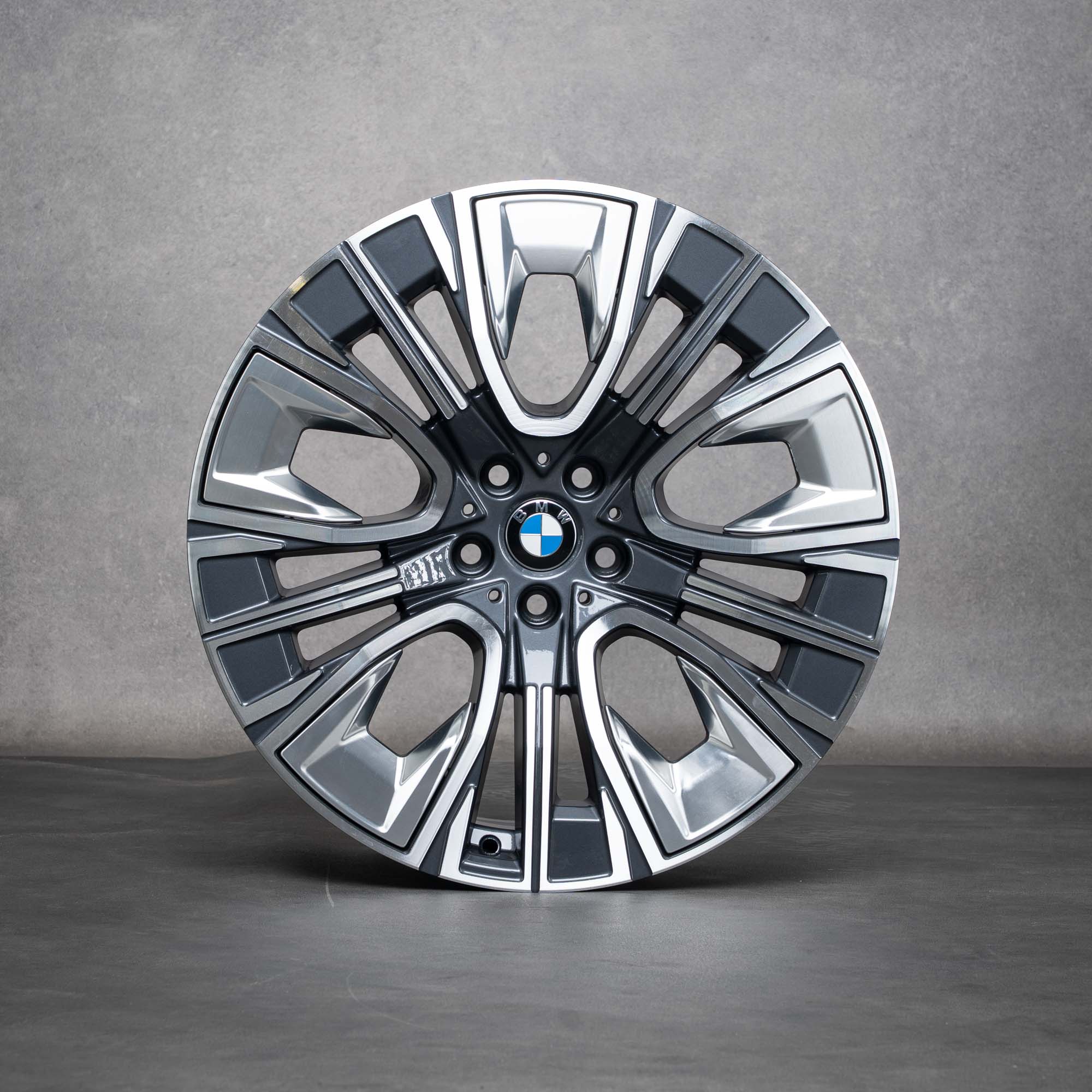 Oryginalne felgi BMW serii 7 i7 X3 21 cali G70 G45 5A19DE6 5A19DE7 Styling 910i gunmetal szary Polerowane