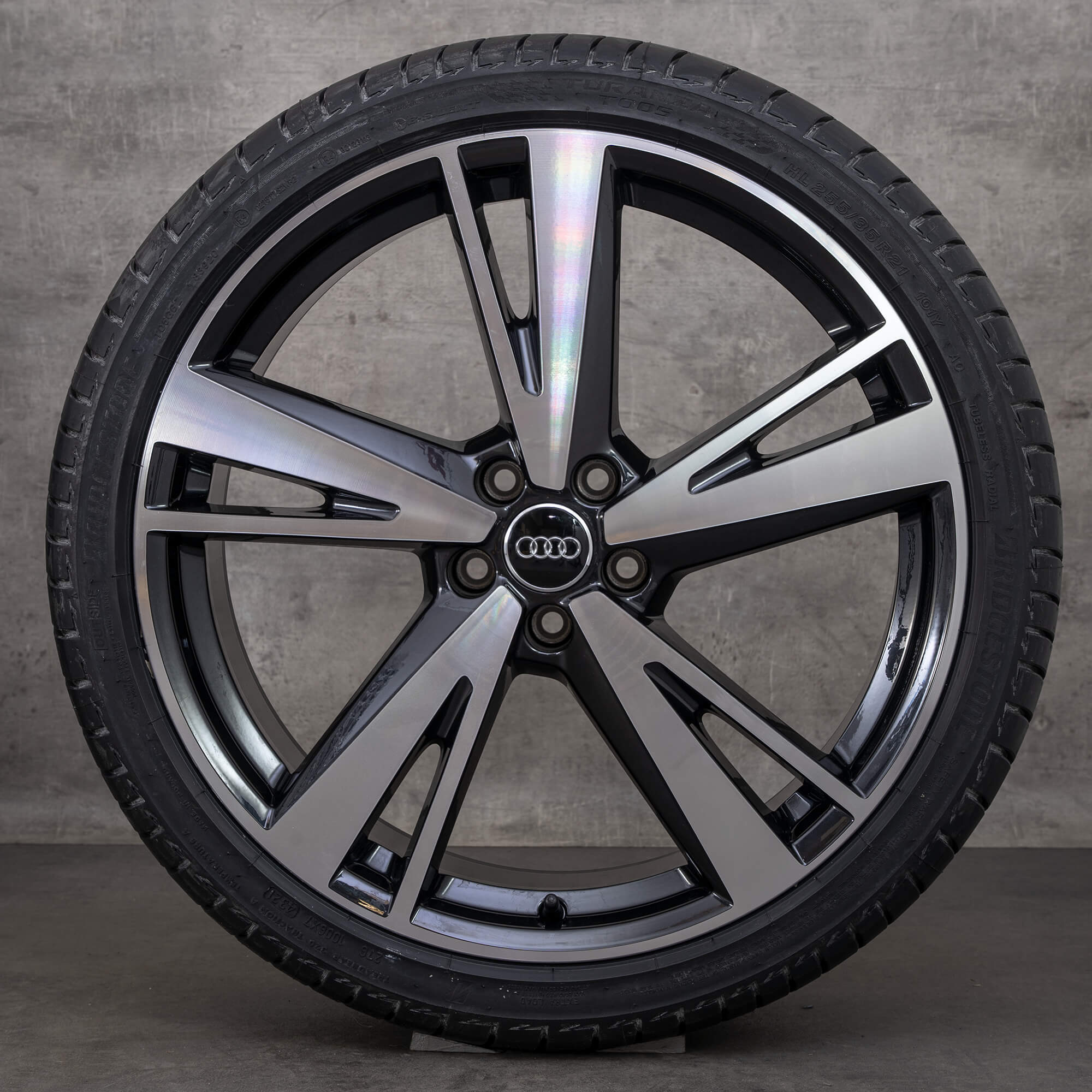 Original Audi A6 S6 roues d'été 21 pouces 4K C8 jantes 4K0601025AG Blade noir brillant NEUF