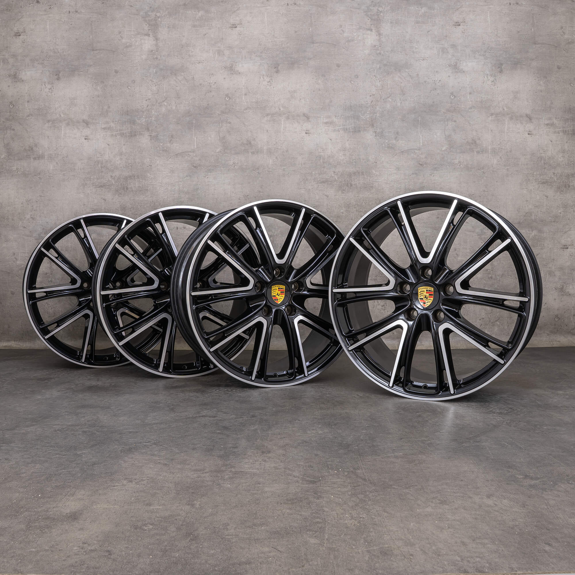 Original Porsche Panamera Felgen 21 Zoll 971 Exclusiv Design 971601025M 971601025N schwarz glanzgedreht