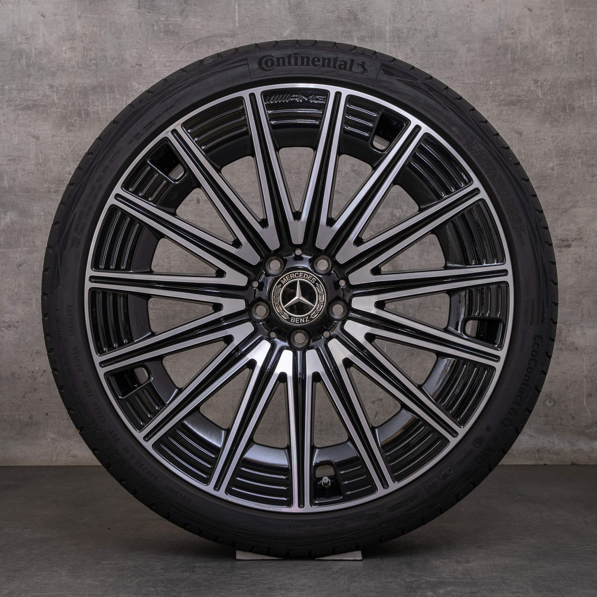 OEM Mercedes Benz E-Class Rims 21 inch W214 S214 summer wheels A2144010700 A2144010800 black glossy turned