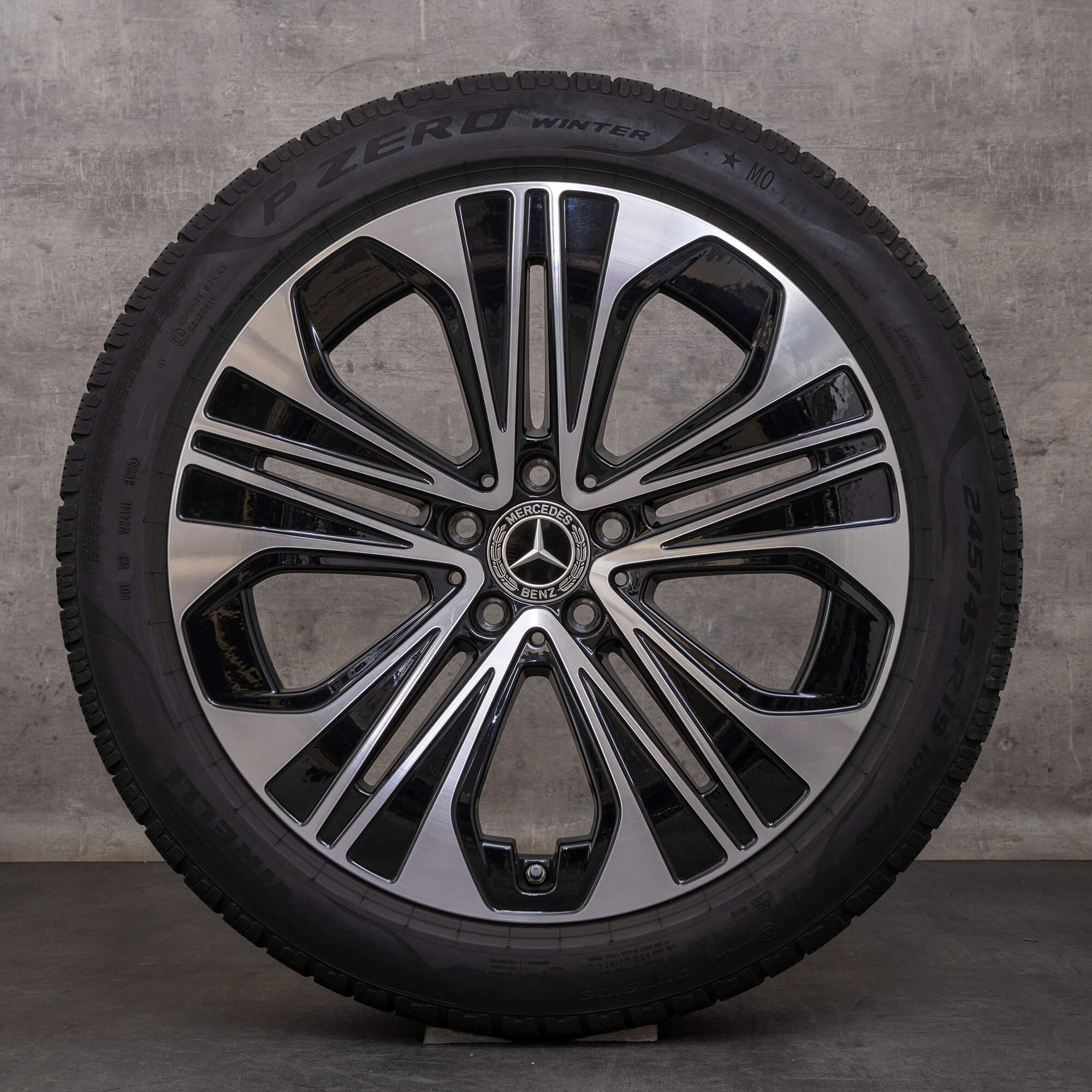 Oryginalne koła zimowe Mercedes Benz Klasa E 19 cali W214 S214 felgi A2144012300 czarne Polerowane