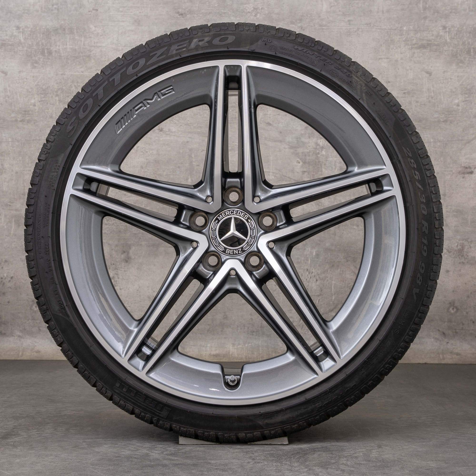 Originale Mercedes Benz C-Class C63 & S AMG Anvelope de iarnă 19 inch C205 A205 jante A2054012001 A20540121 himalaya grey Lucios