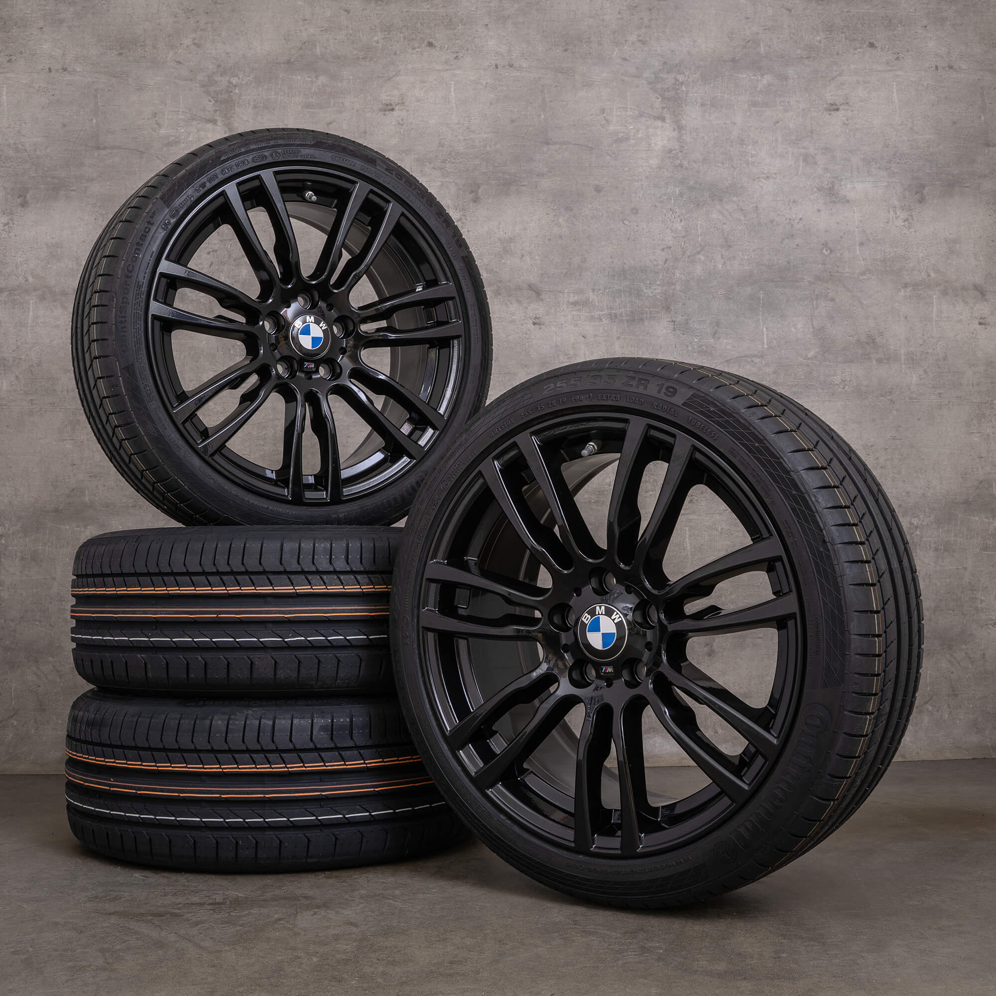 OEM BMW 3 Series 4 wheels 19 inch F30 F31 F32 F33 F36 Gran Coup summer tires styling 403 M 7845882 7845883 black high gloss