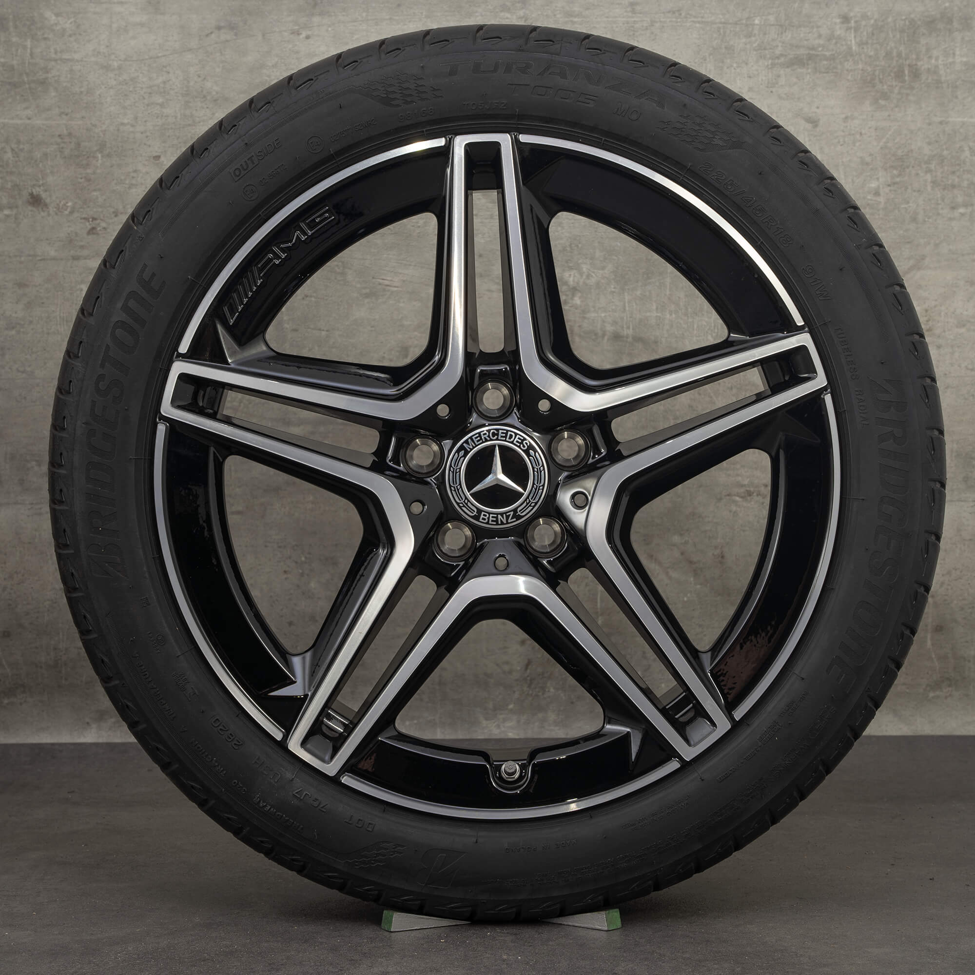 Alkuperäiset Mercedes Benz A-sarjan A35 AMG vanteet 18 tuuman W177 V177 kesäpyörät A1774014000 himalajanharmaa kiillotettu UUSI