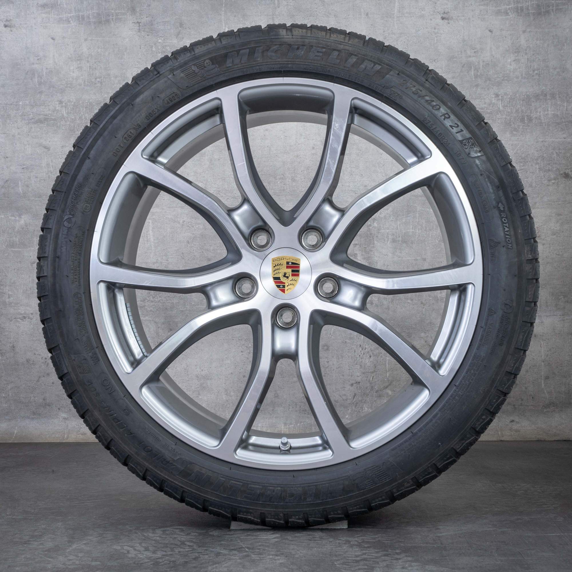 Alkuperäiset Porsche Cayenne Coupe talvirenkaat 21 tuuman 9YA E3 II vanteet 9Y0601025DB 9Y3601025BN Exclusive Design platina hopea kiillotettu