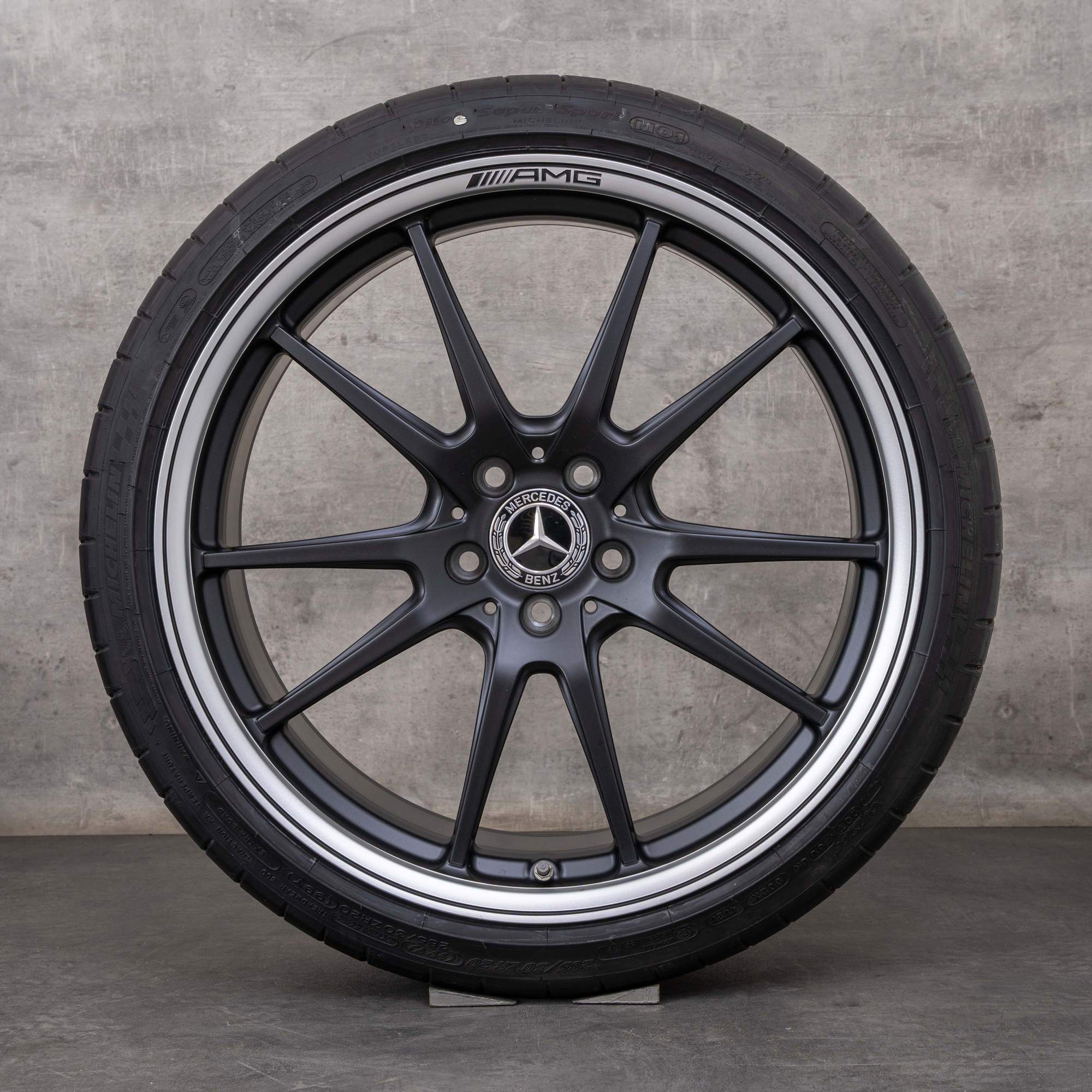 Alkuperäiset Mercedes Benz C-sarja C63 & S AMG vanteet 19 20 tuuman C205 A205 kesäpyörät A2054017400 A2054017500 musta matta kiillotettu