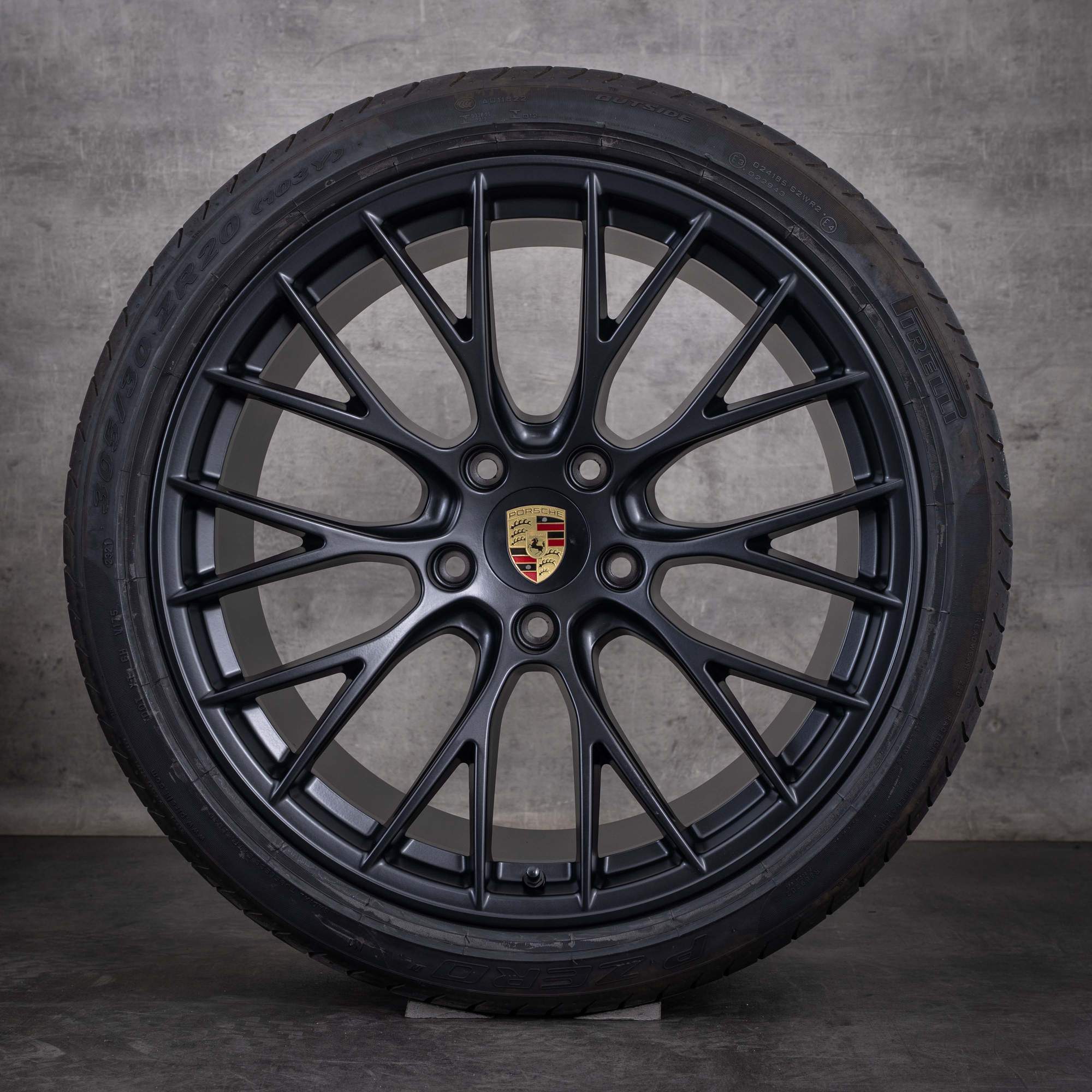 Alkuperäiset Porsche 911 -vanteet 20 tuumaa 991 II Carrera 4 & 4S kesärenkaat 99136271200 99136276005 mattamusta