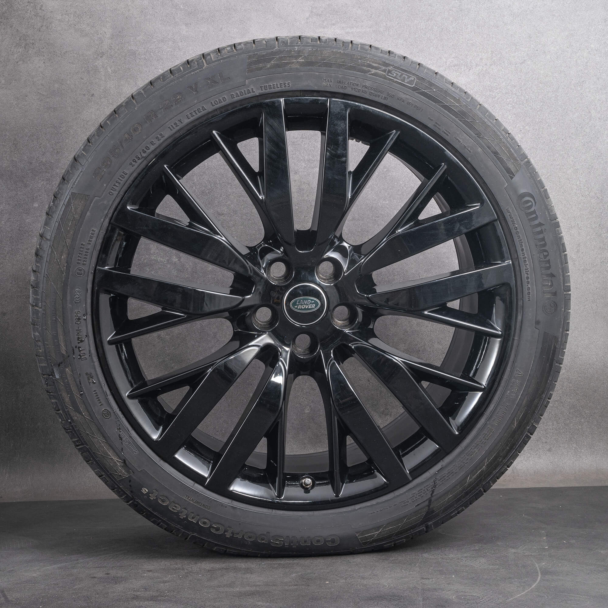 Jante originale Land Rover 22 inch Range SVR L494 Sport Anvelope de vară FK6m-1007-BA negru lucios