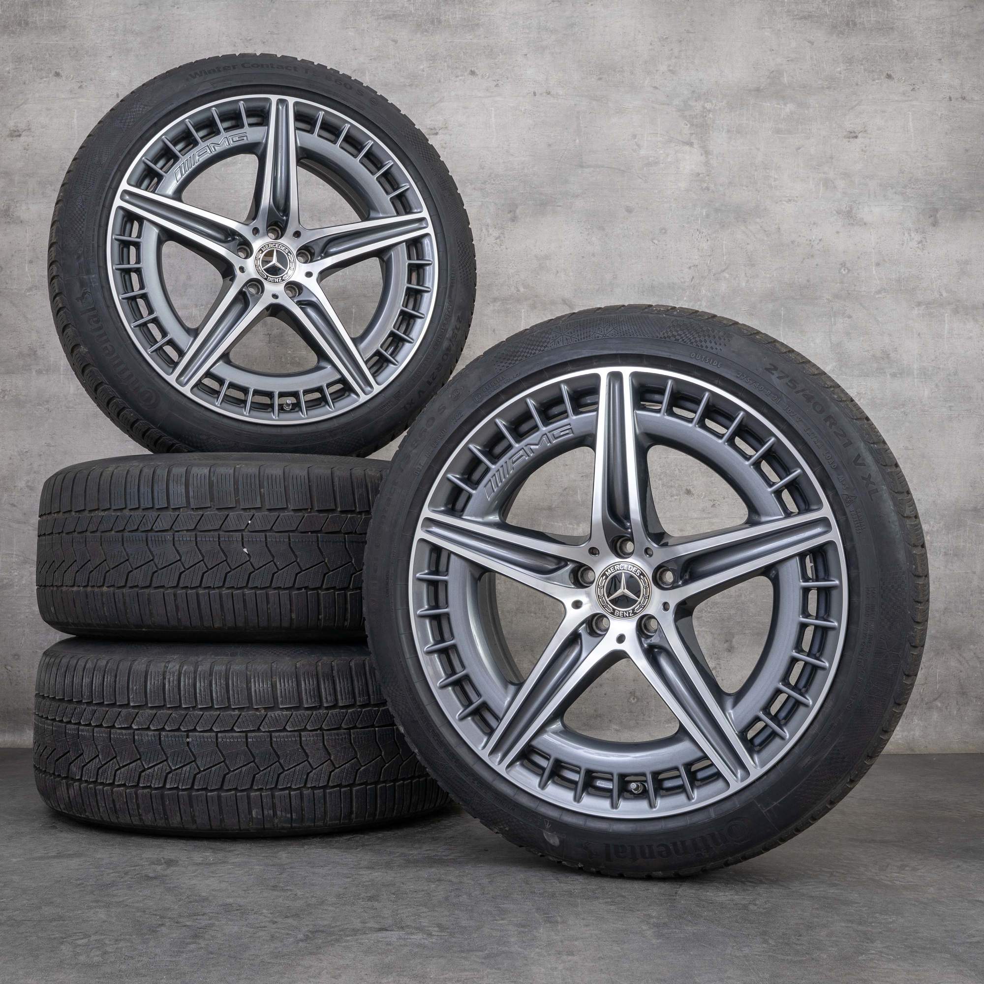 Oem Mercedes Benz EQS 53 AMG pneus hiver jantes 21 pouces V297 A2974011600 himalaya grey brillant