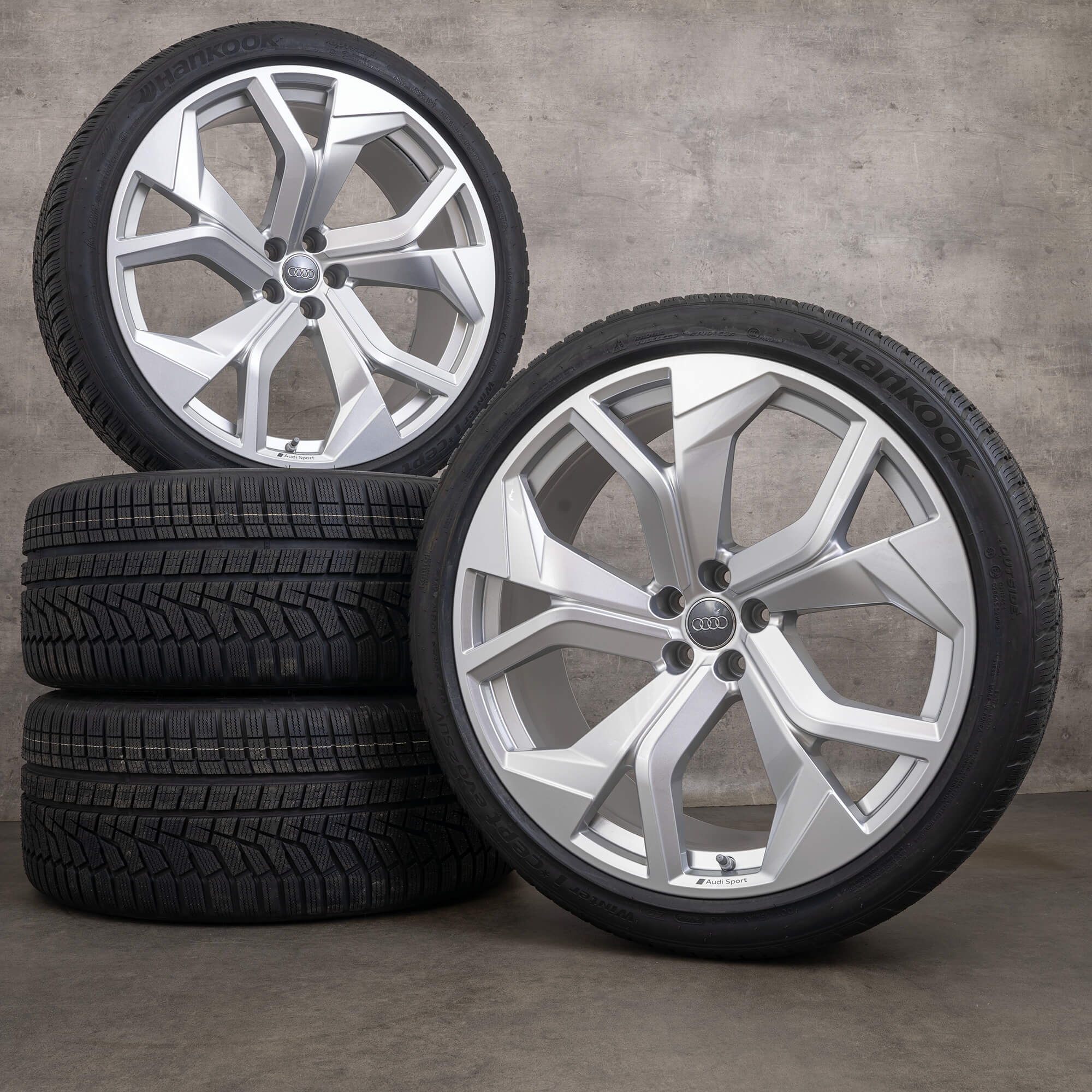 OEM Audi RS Q8 rims 23 inch 4M8 summer wheels 4M8601025AF Rotor Design silver NEW
