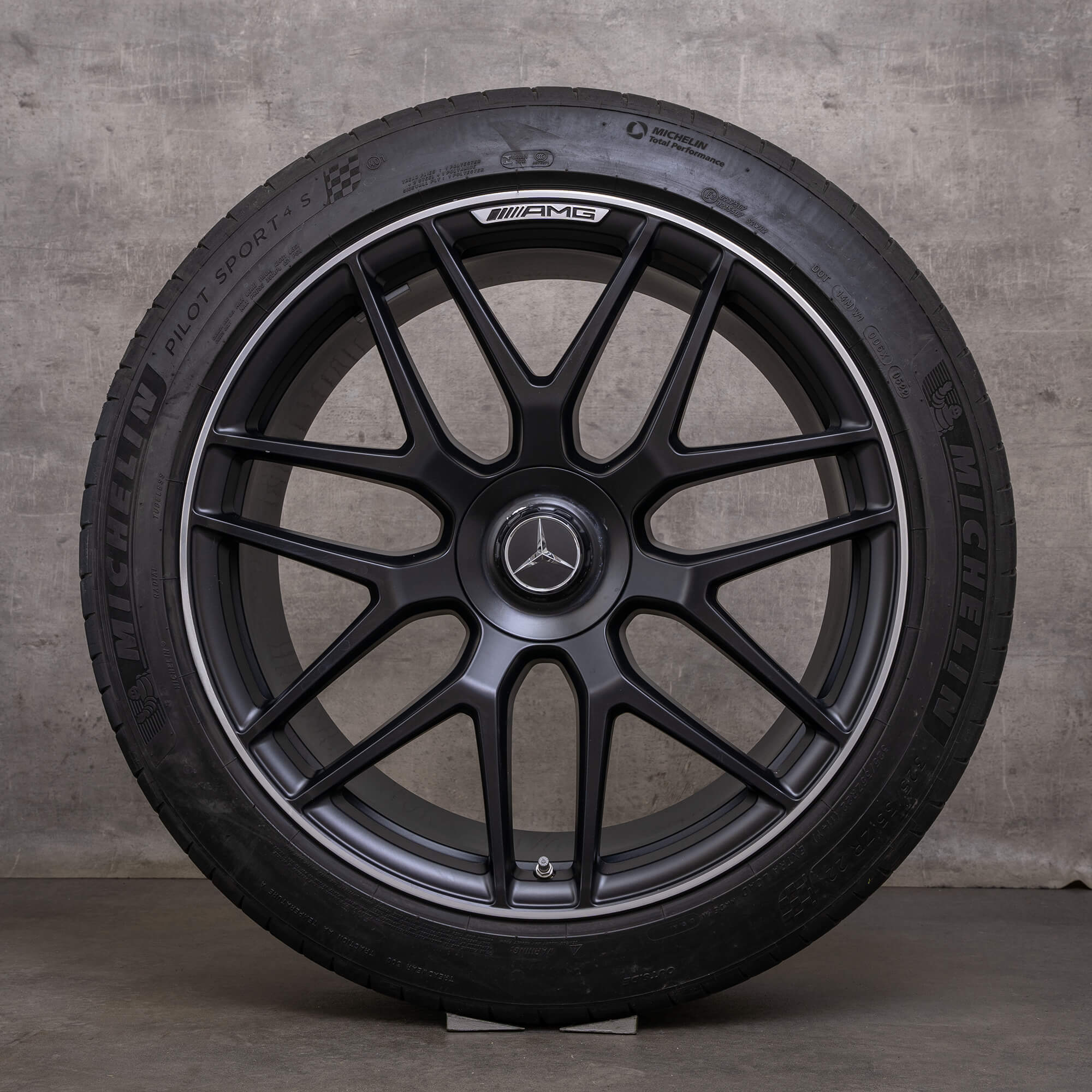 Originele Mercedes Benz GLE 53 AMG velgen 22 inch V167 zomerwielen A1674014400 A1674014500 zwart mat glanzend gedraaid