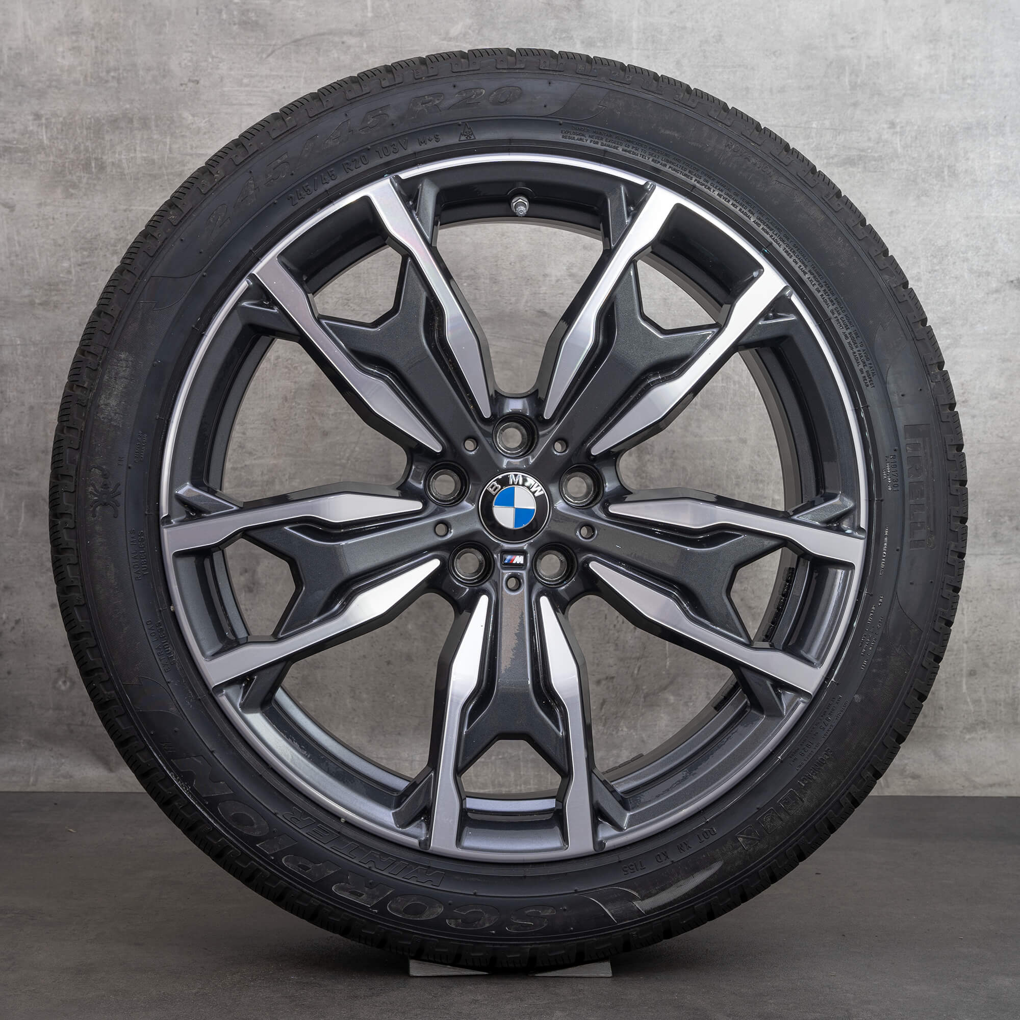 Oryginalne koła zimowe BMW X3 X4 20 cali G01 G02 felgi stylizacja 787 M 8073791 8073792 orbit szary polerowane NOWOŚĆ