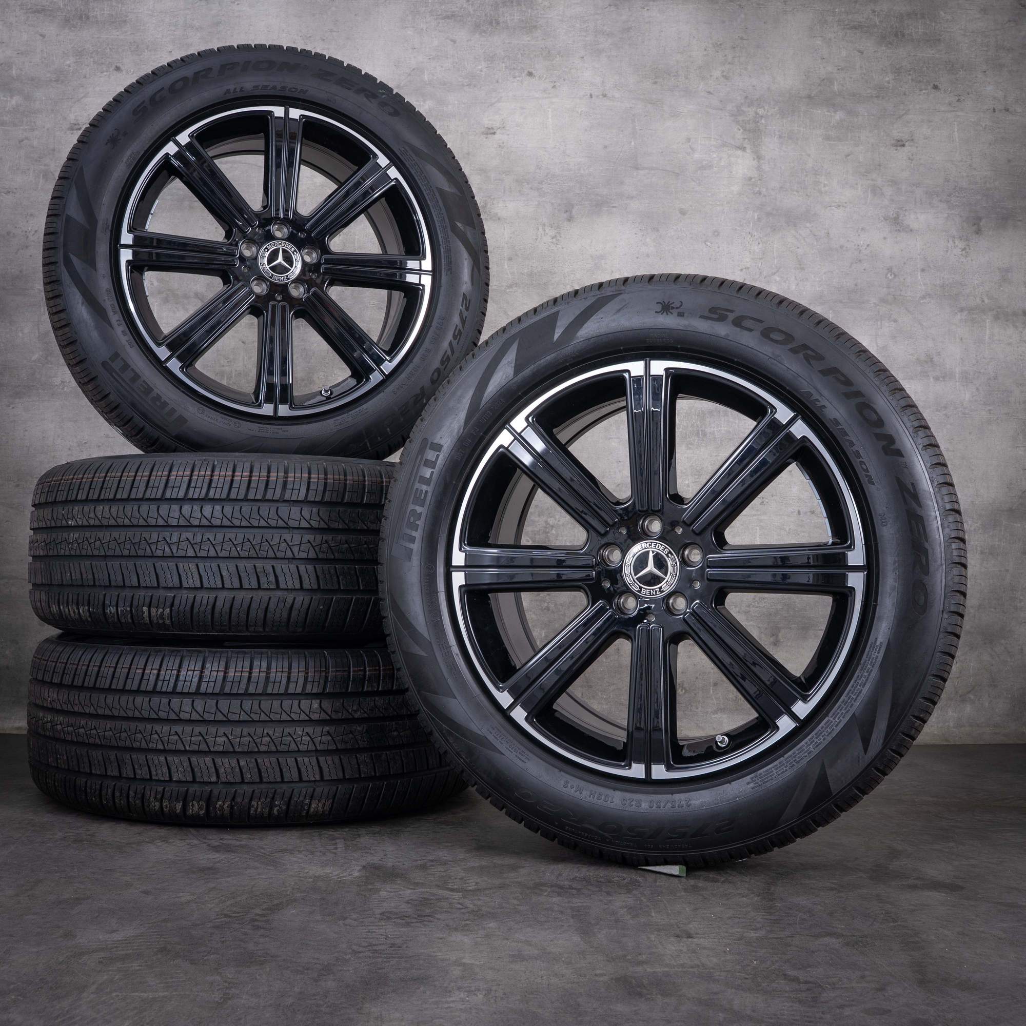 Jante originale Mercedes-Benz GLS de 20 inch X167 pentru roți de vară A1674010900 negre diamantate NOI