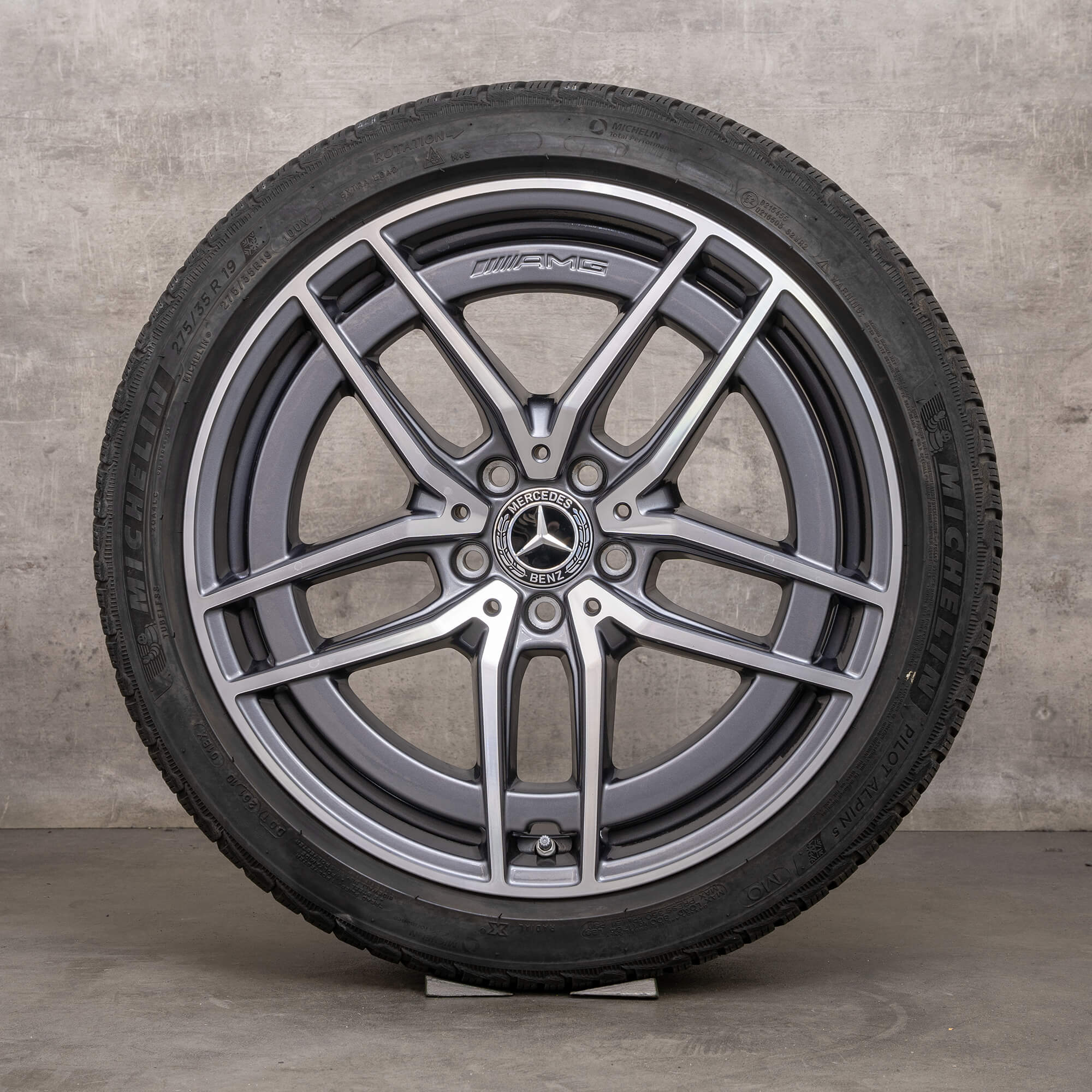 Oryginał Mercedes Benz Klasa E E43 E53 AMG 4Matic koła zimowe 19 cali W213 S213 C238 A238 Felgi A2134016700 A2134016800 himalaya szary Polerowane