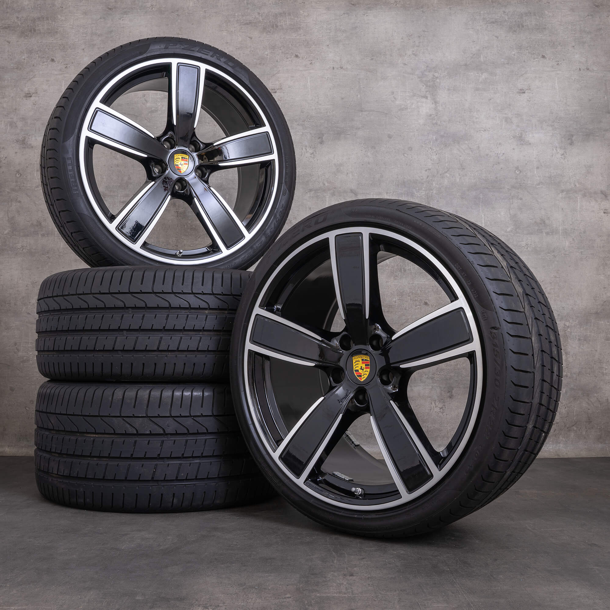 OEM Porsche 22 inch rims Cayenne 9Y0 Sport summer tires wheels 9Y0601025AP 9Y0601025T