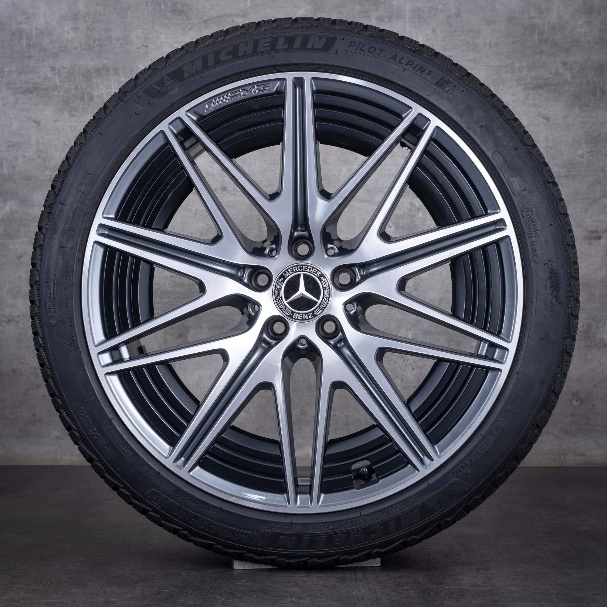 Orijinal Mercedes-Benz C-Serisi C63 S E AMG kış lastikleri 20 inç W206 S206 jantlar A2064013000 A2064012600 Himalaya grisi ön elmas kesim