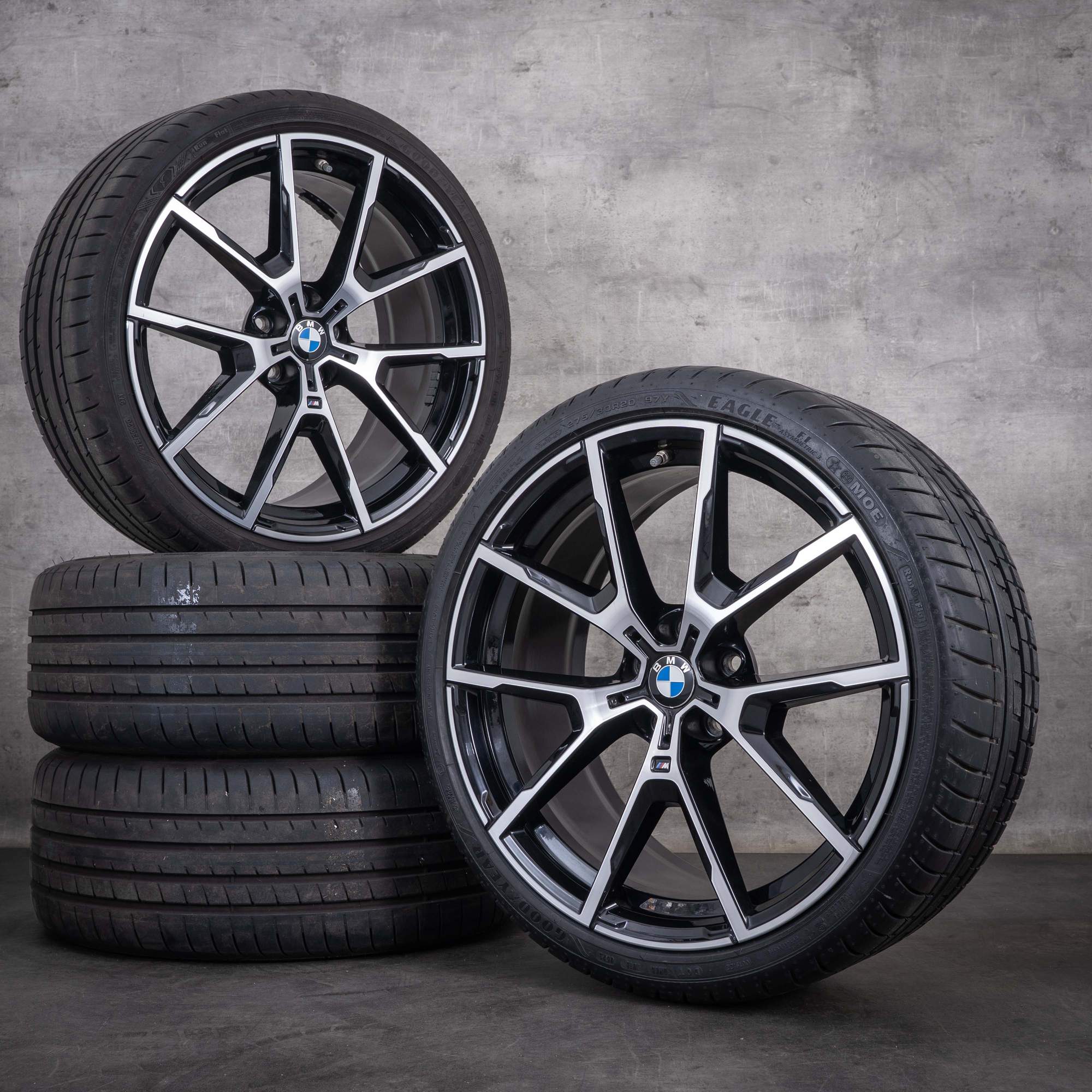 Originální disky BMW řady 8 20 palců G14 G15 G16 letní kola styl 728 M 8072023 8072024 černé diamond cut