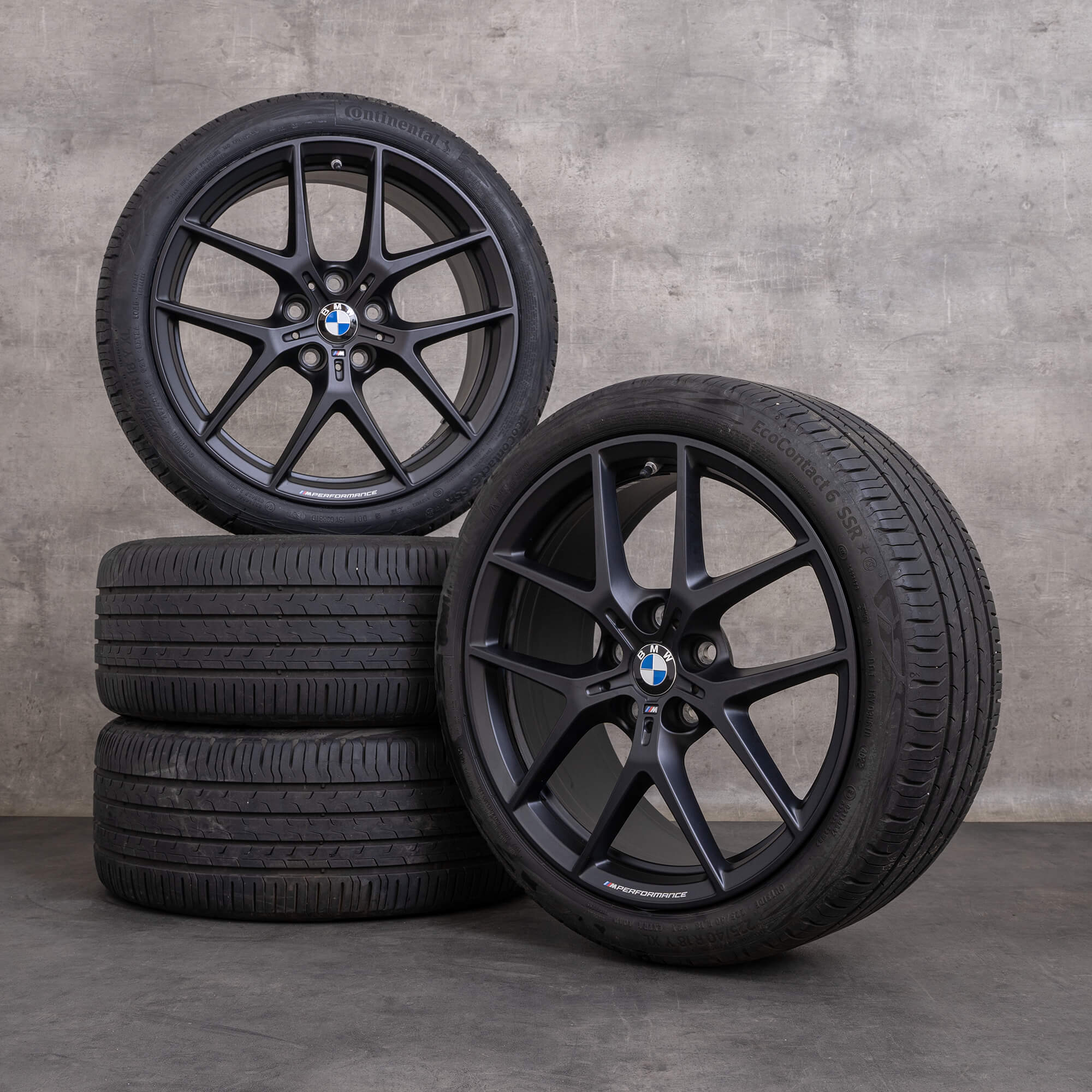 Originale BMW 1-serie 2 hjul 18 tommer F40 F44 Gran Coupe sommerhjul styling 554 M 8092354 sort mat