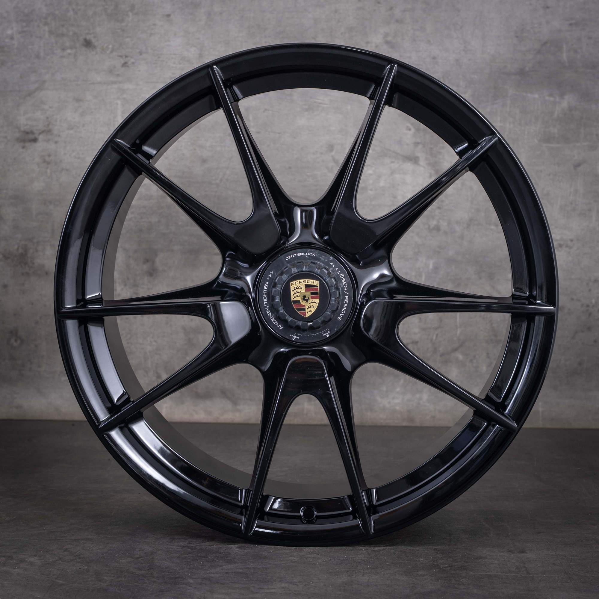 Original Porsche 997 Felgen 19 Zoll GT3 RS 99736215796 99736216591 schwarz glanz NEU