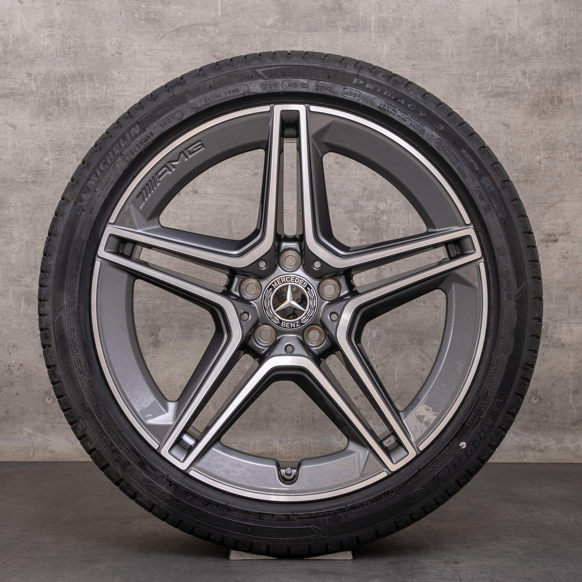 Orijinal Mercedes Benz AMG CLS jantlar 19 inç W257 C257 Sommerrder A2574011500 A2574011600 himalaya gri parlak tornalanmış