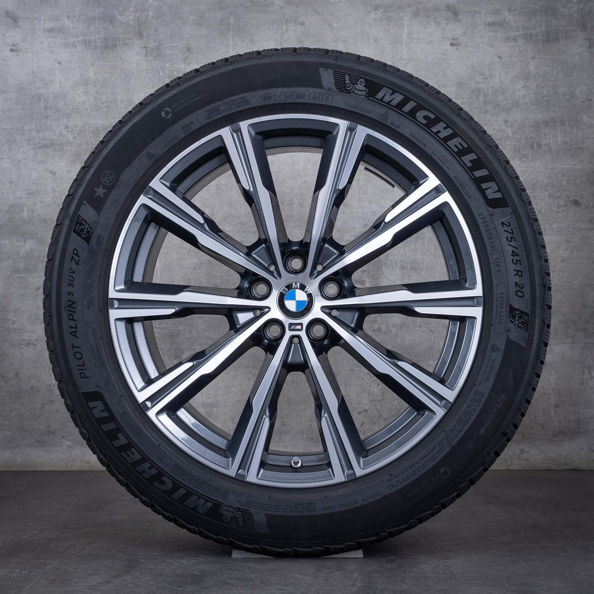 Oryginalał BMW X5 X6 koła zimowe 20 cali G05 G06 felgi stylizacja 740 M 8071996 orbit szary Polerowane