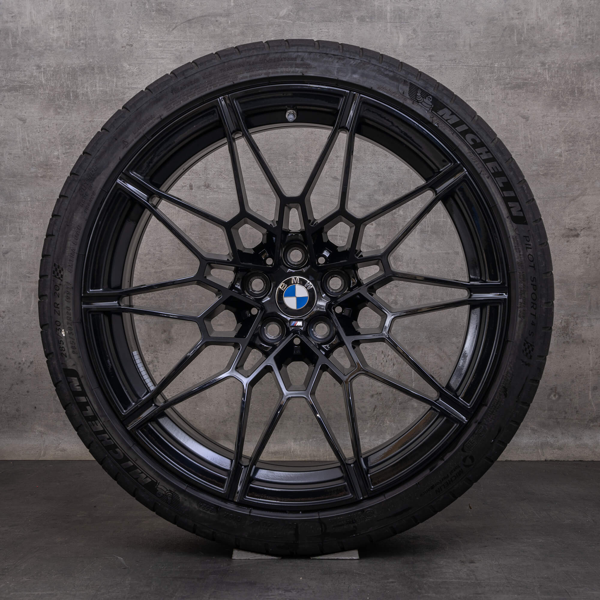 OEM BMW M2 M3 M4 Rims 19 20 inch G87 G80 G81 G82 G83 Summer wheels Styling 826 M 8093838 8093839 black glossy - wheel 3 of 4