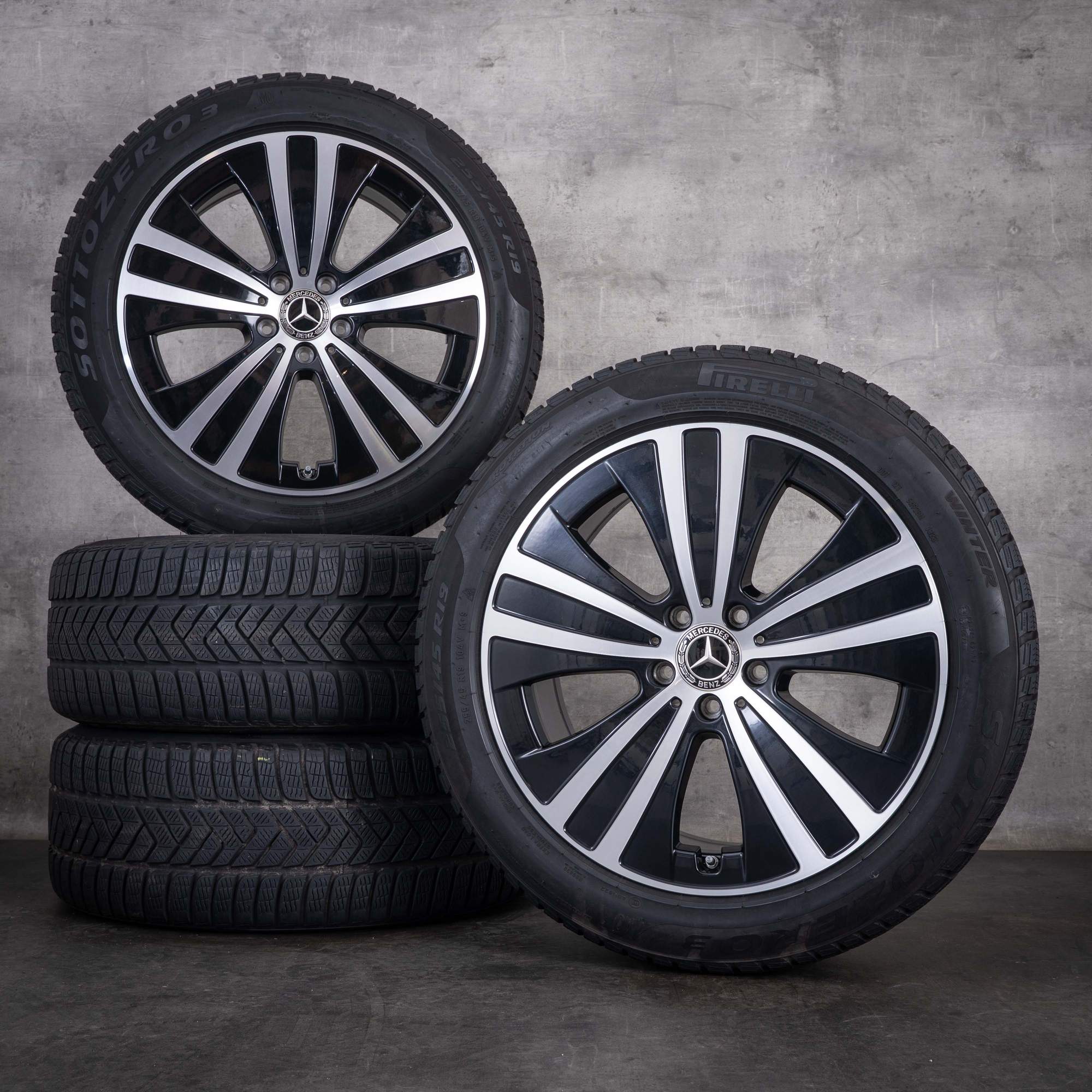 OEM Mercedes-Benz EQE 19inch V295 winter wheels A2954011200 black front diamond cut