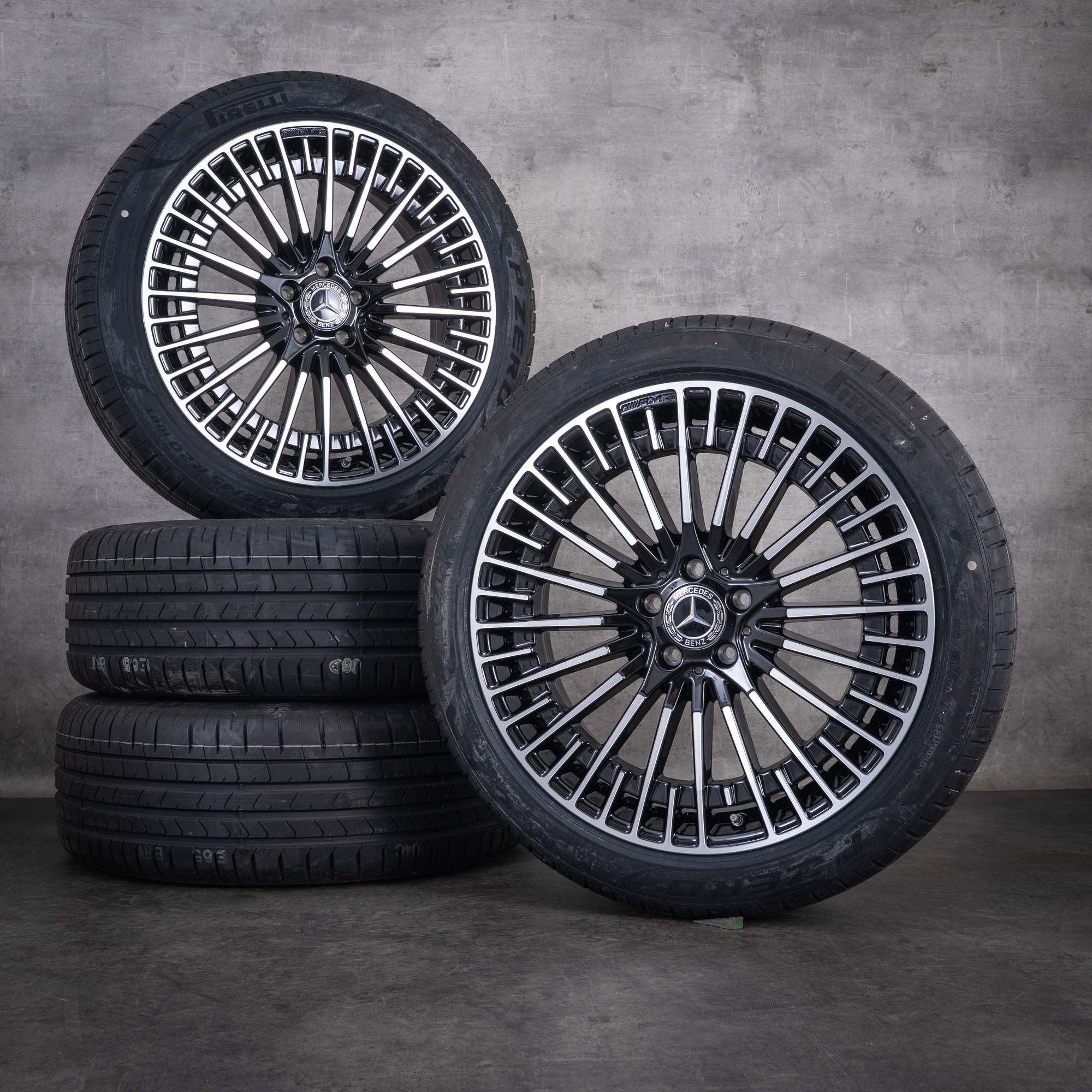 OEM Mercedes-Benz EQA EQB AMG 20inch H243 x 243 rims with summer tyres A2434010600 Black Front diamond cut
