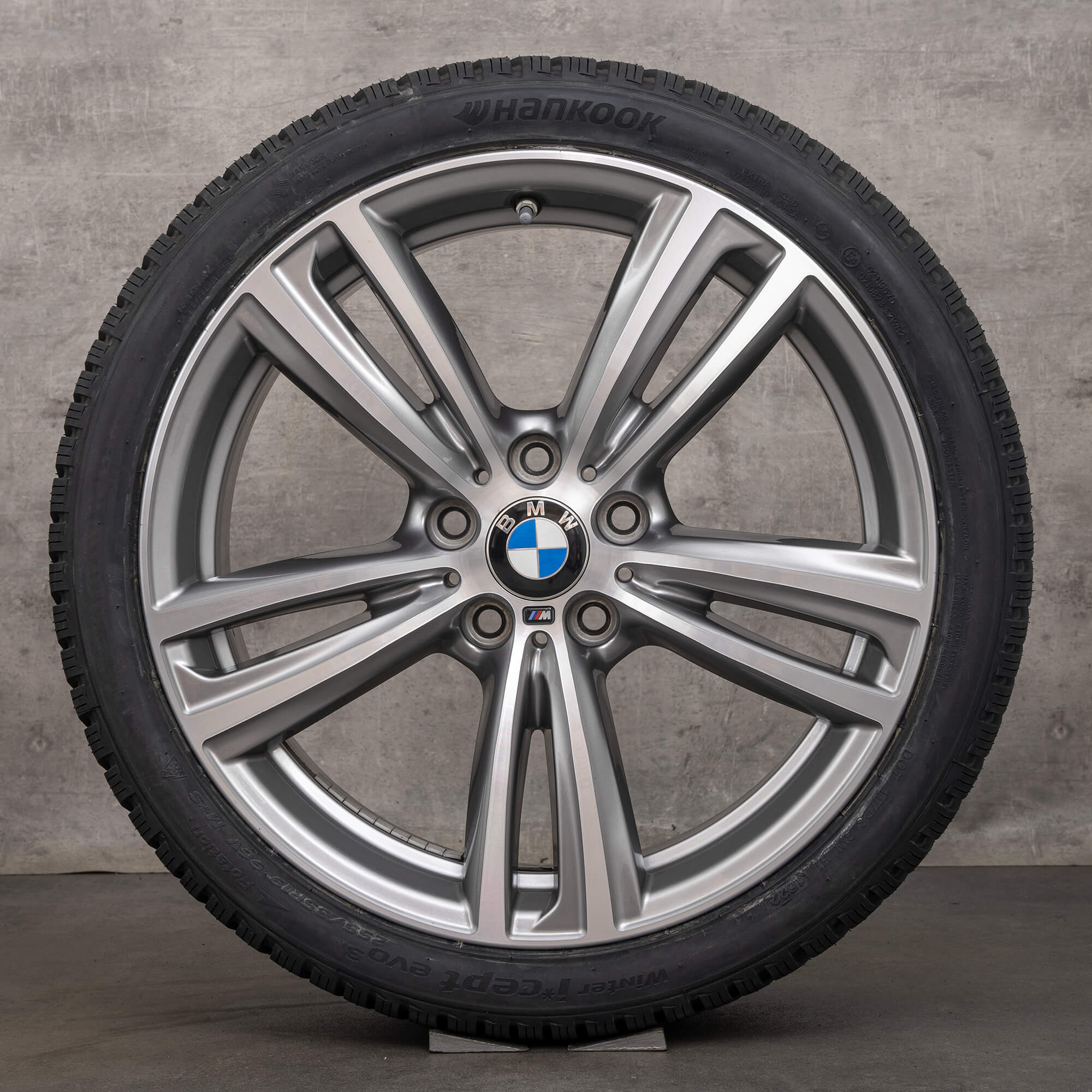 Originální alu kola BMW řady 3 4 19 palců F30 F31 F32 F33 F36 Gran Coupe letni styling 442 M 7852493 7852494 ferric grey lesklá soustružená NOVÁ