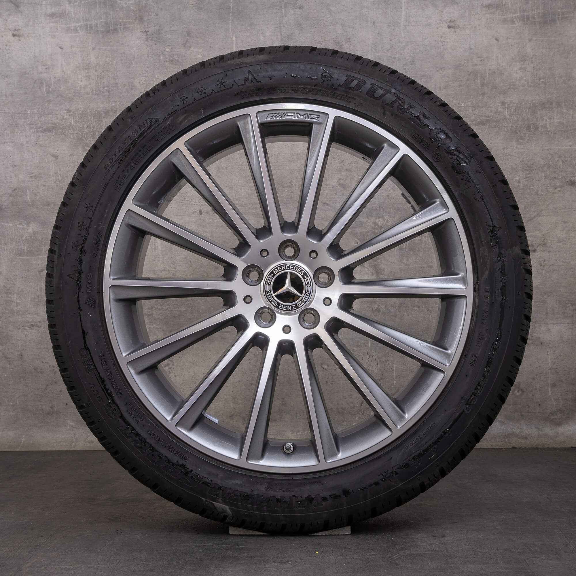 Oryginalne koła zimowe Mercedes Benz GLC AMG 20 cali X253 C253 Felgi A2534011900 himalaya szary polerowane