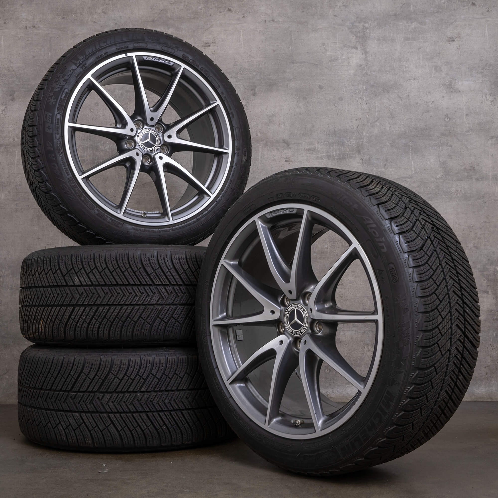 Llantas de invierno originales Mercedes Benz Clase E E63 & S AMG 19 pulgadas W213 S213 A2134012600 A2134014600 gris himalaya torneado brillante