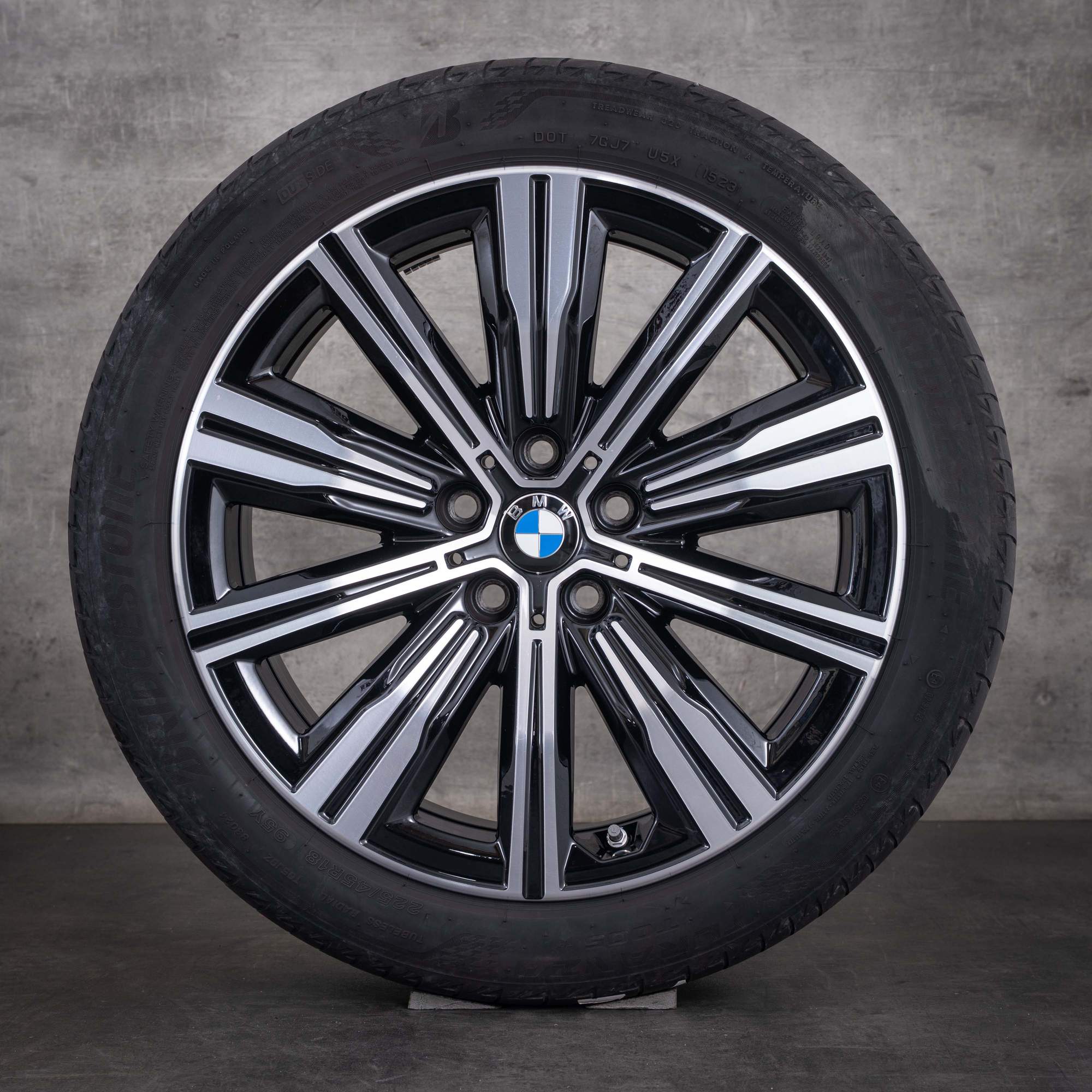 Original BMW 2er 3er 4er Felgen 18 Zoll G42 G20 G21 G22 G23 Sommerräder Styling 782 6883524 jet black uni Front glanzgedreht - Rad 2 von 4