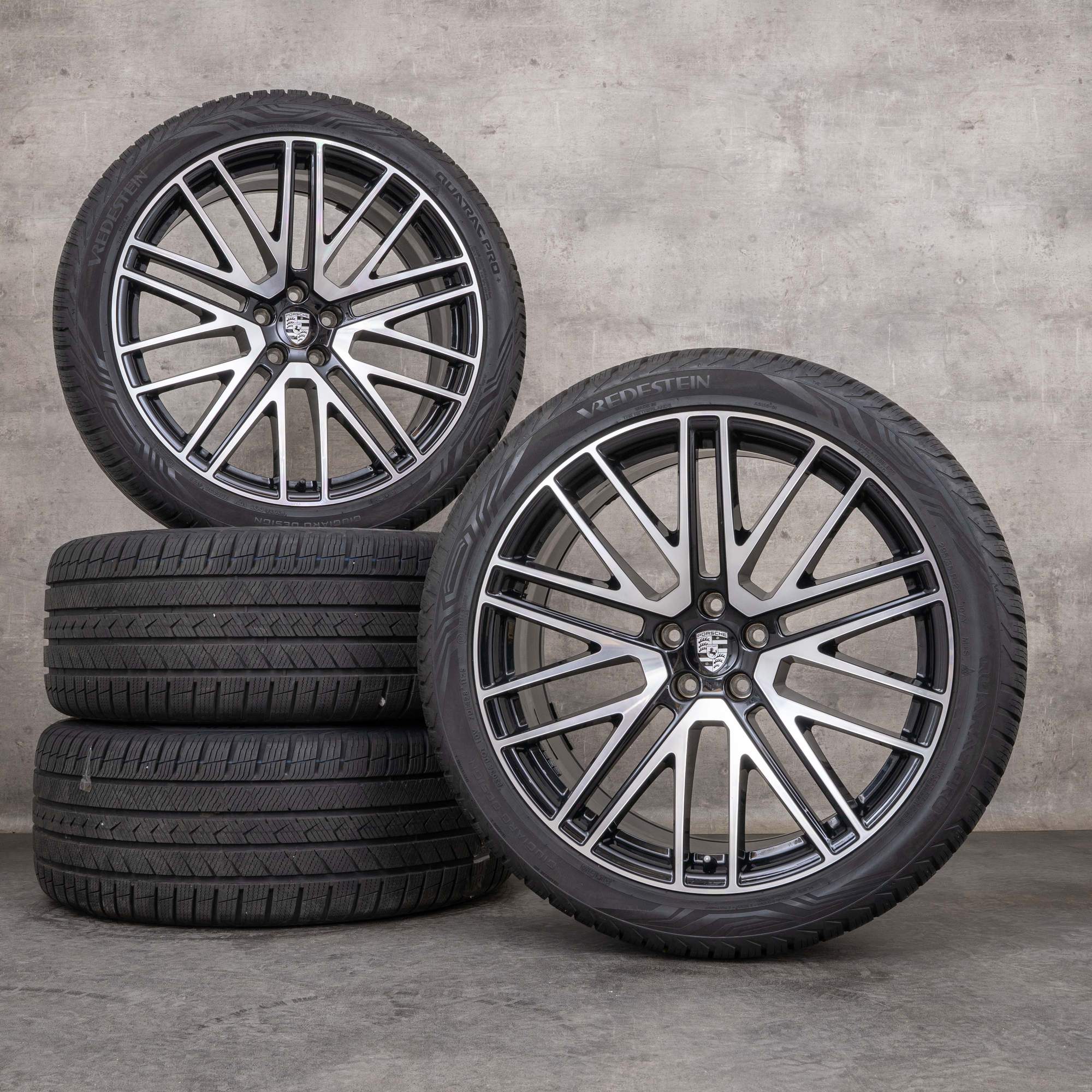 Jantes originais Porsche Macan III de 21 polegadas 95B jantes verão 95B601025GA 95B601025GB preto polido torneado