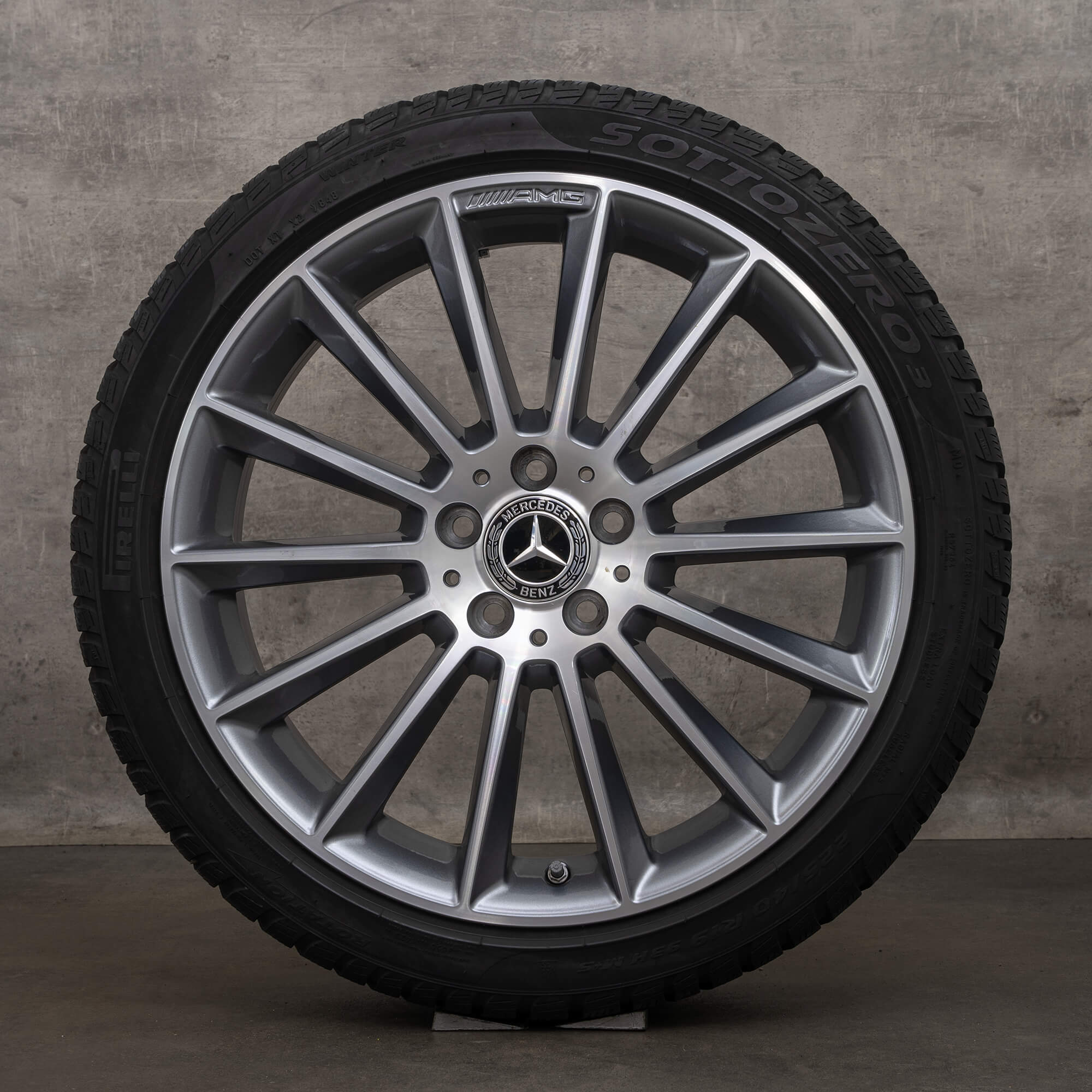 Original Mercedes Benz A B Klasse CLA Winterräder 19 Zoll W177 V177 W247 C118 X118 Felgen A1774011600 himalaya grey glanzgedreht