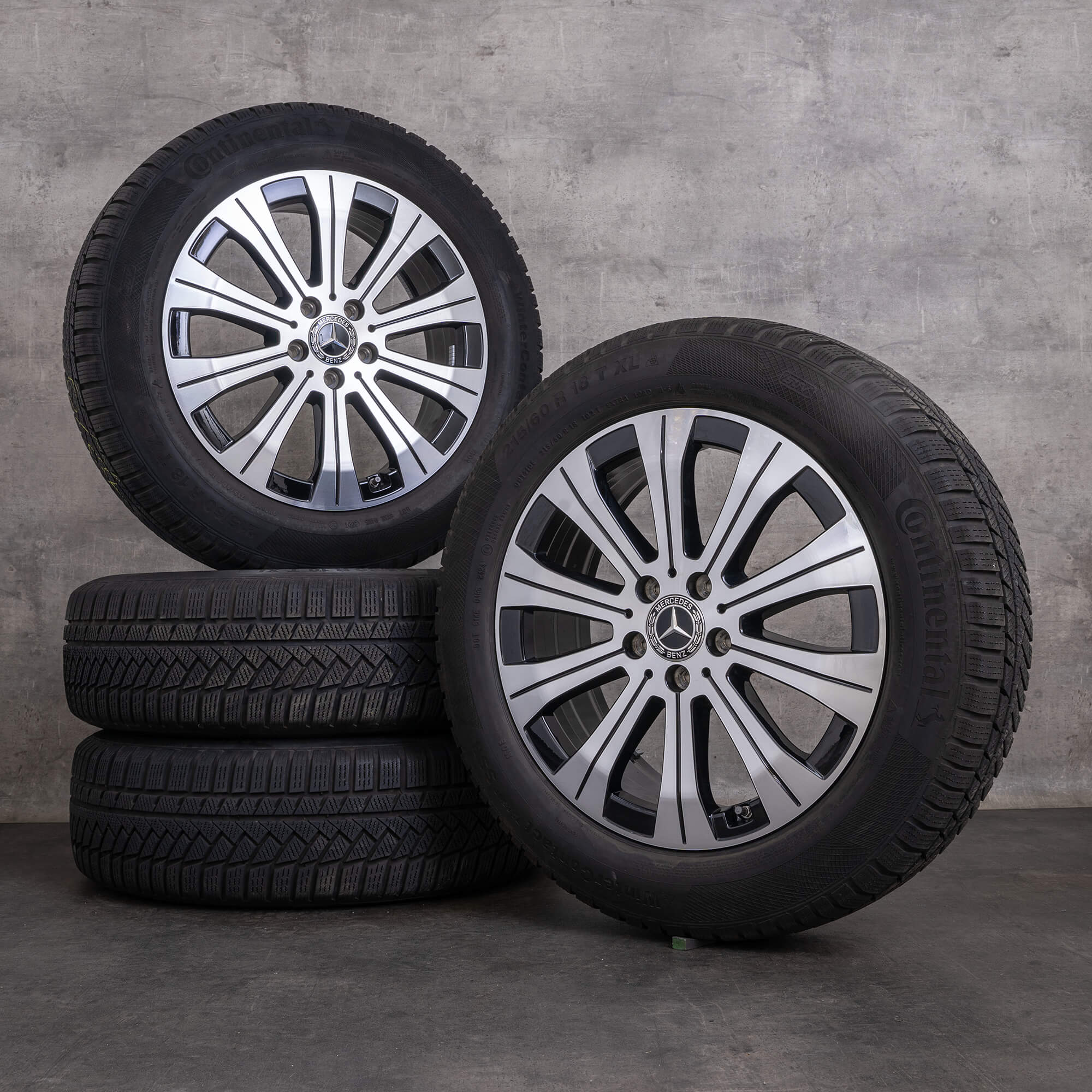 Alkuperäiset Mercedes Benz EQA EQB talvirenkaat 18 tuuman H243 X243 vanteet A2434010000 musta kiillotettu