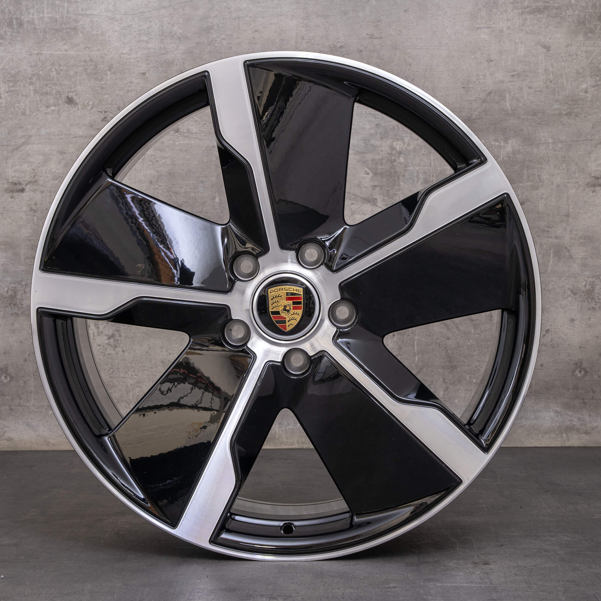 Original Porsche Taycan Felgen 21 Zoll 9J1 9J1601025Q 9J1601025R schwarz glanzgedreht NEU