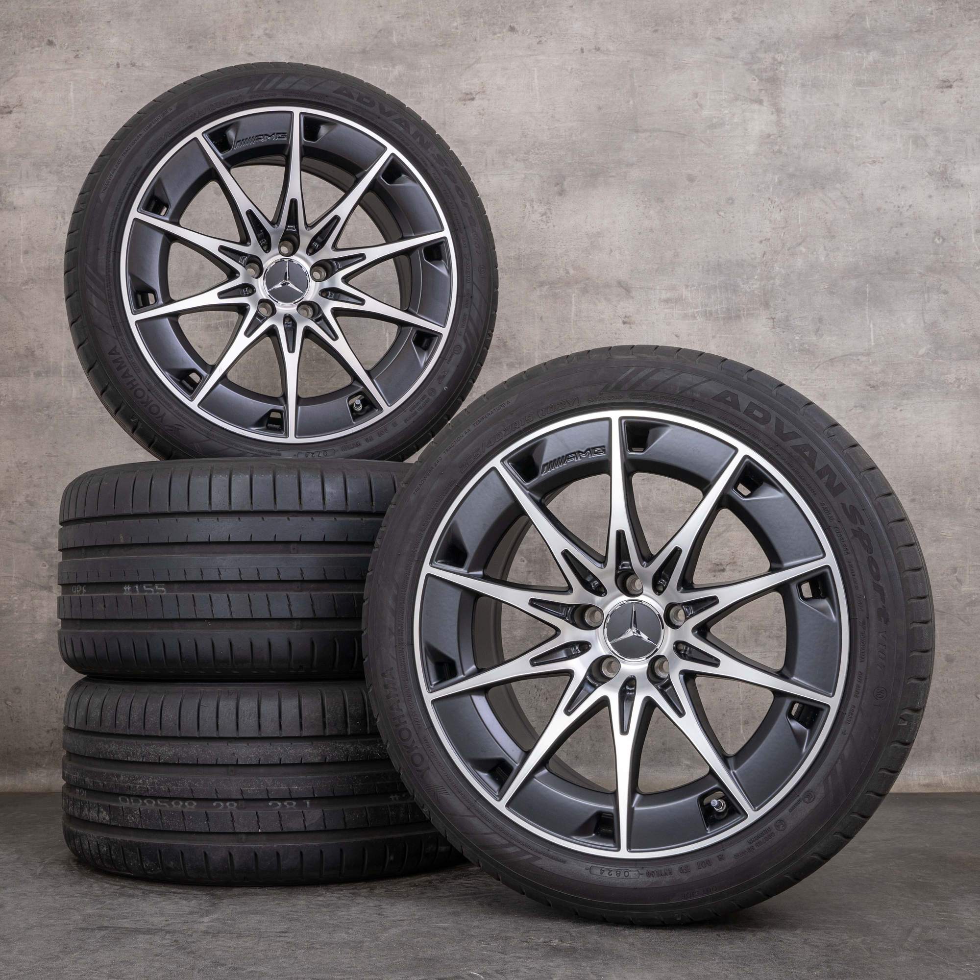 Originales Mercedes Benz CLE 53 AMG ruedas de verano 19 pulgadas C236 A236 llantas A2364012700 A2364012800 negro mate pulido torneado