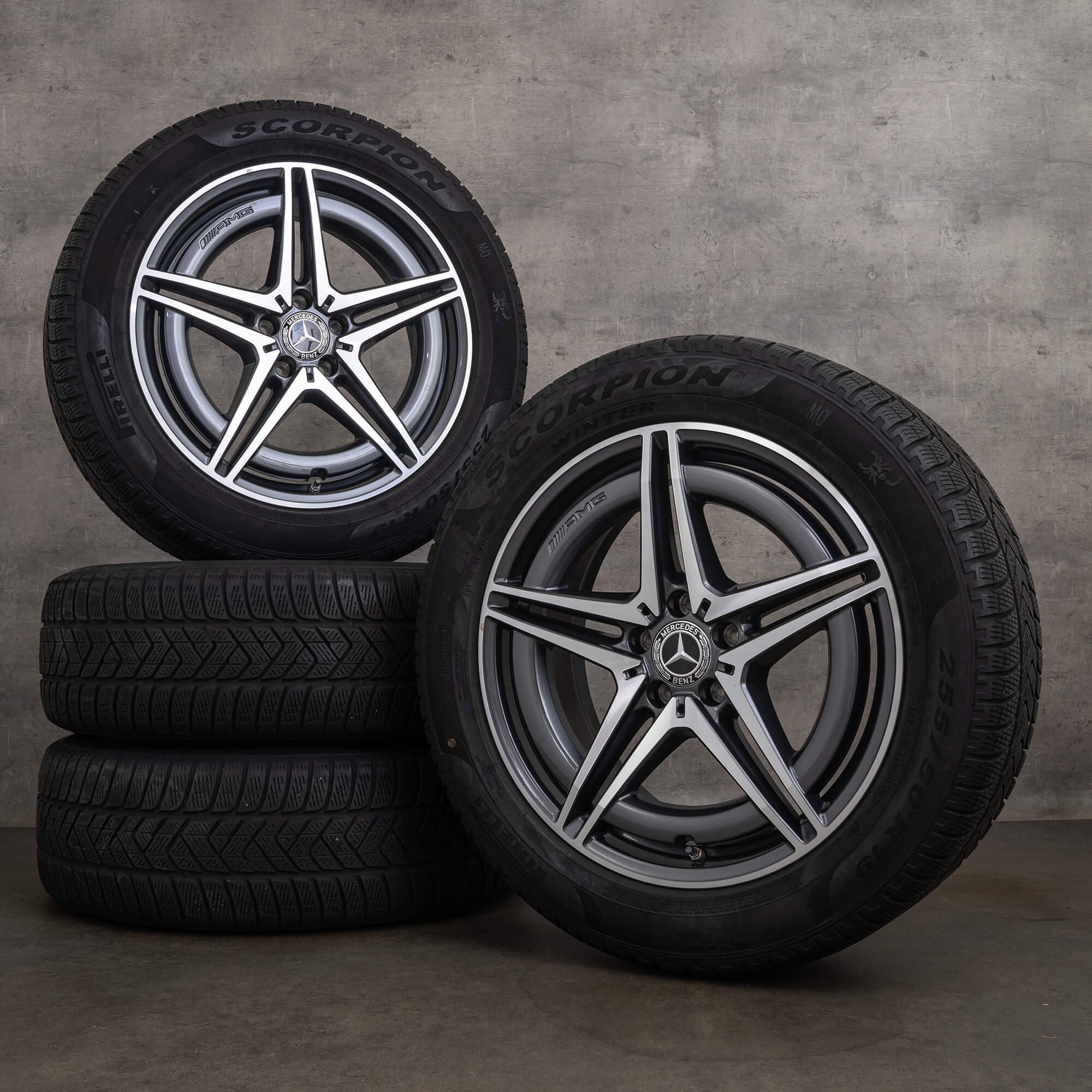 Jantes d'hiver d'origine Mercedes Benz EQC AMG 19 pouces N293 A2934011400 A2934010700 gris himalaya brillant