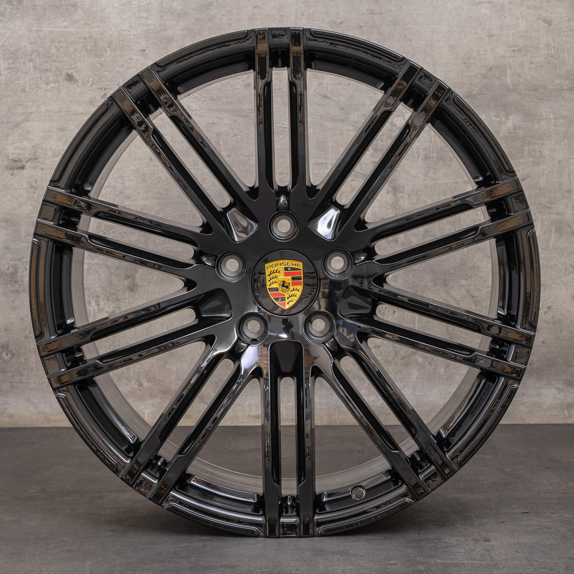 Originele Porsche Cayenne velgen 21 inch 958 Turbo & S 7P5601025AE zwart glanzend