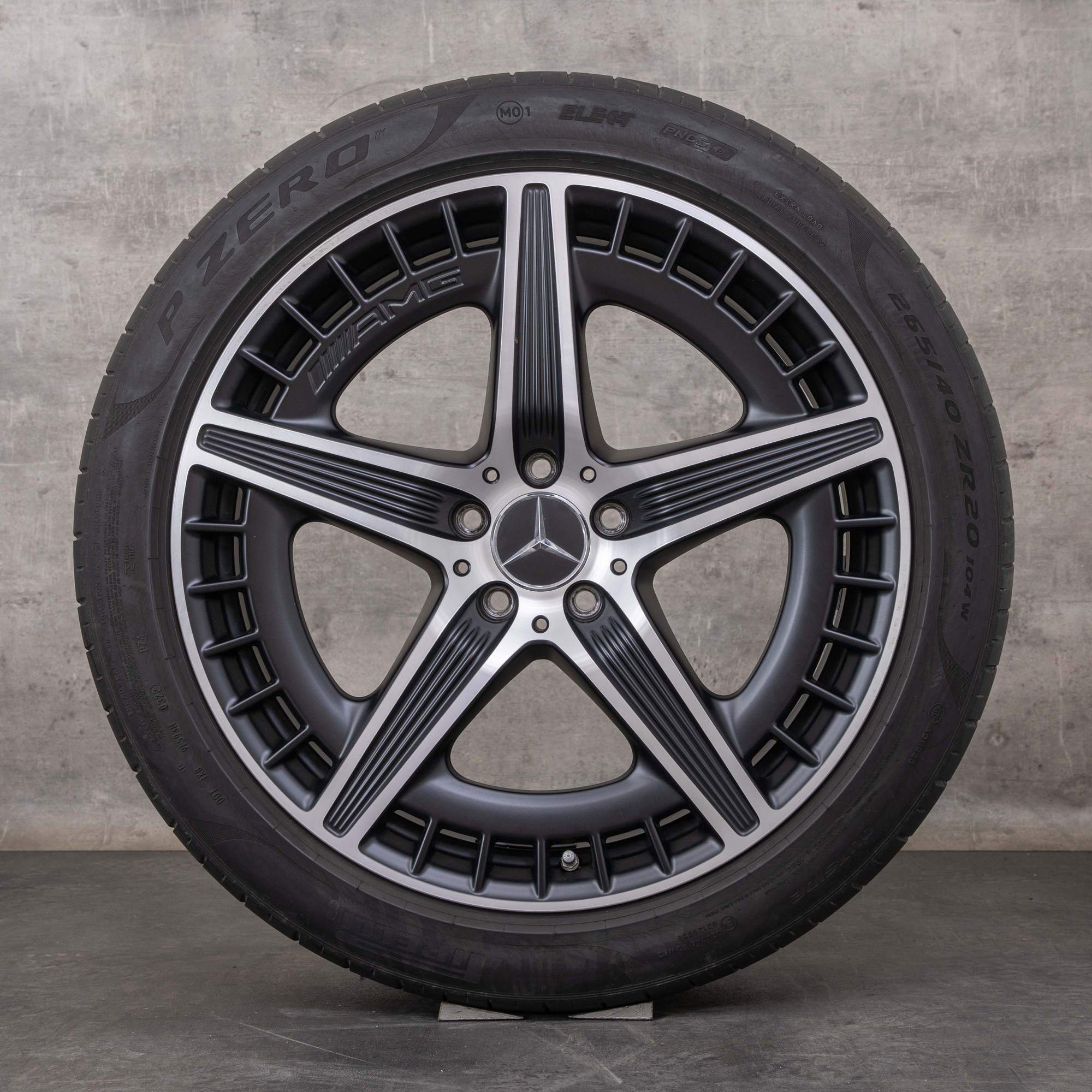 Oryginał Mercedes Benz EQE 43 53 AMG felgi 20 cali V295 letnie koła A2954012700 A2954012800 czarny mat polerowane