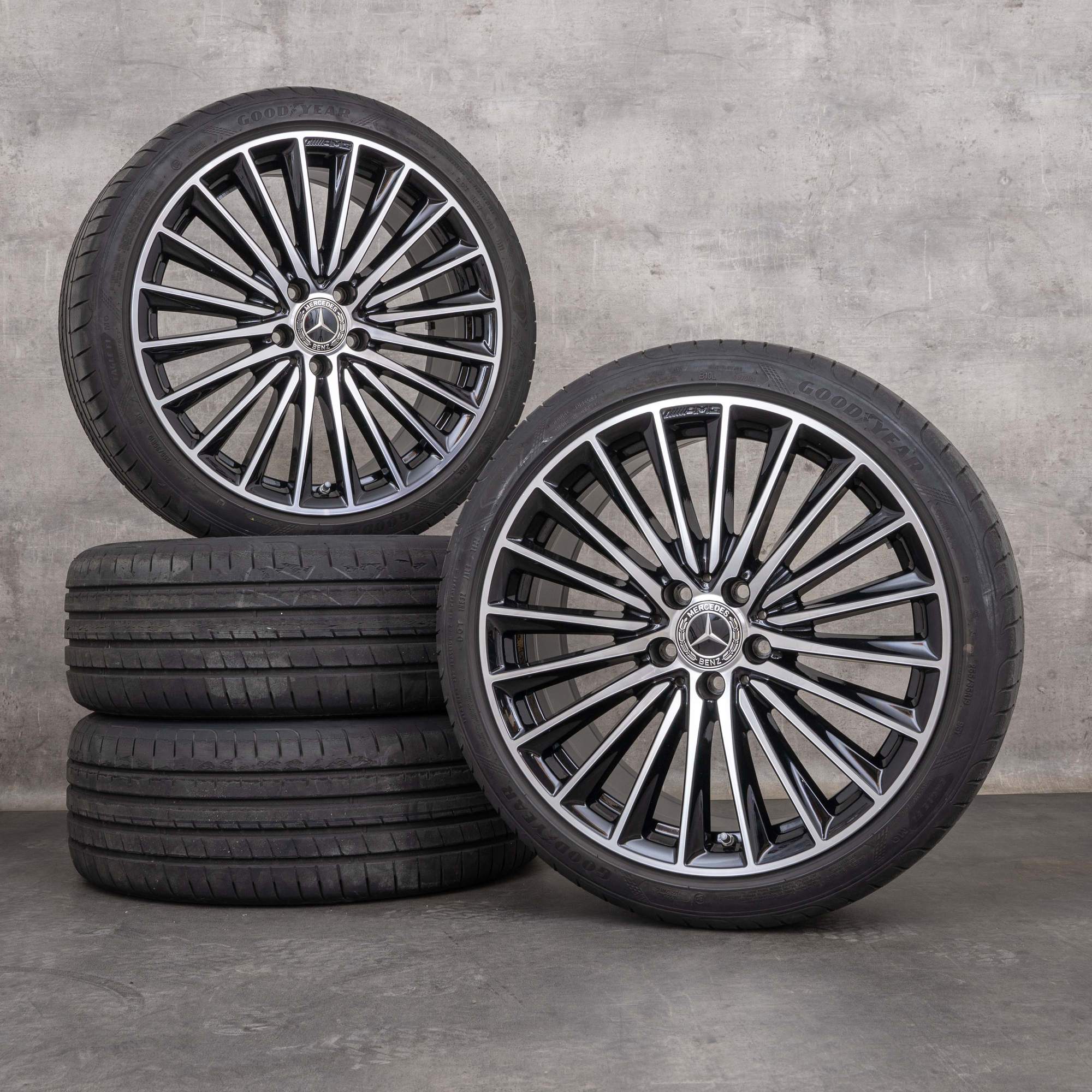 Originální disky Mercedes-Benz Třídy C AMG 19 palců W206 S206 letní kola A2064011900 A2064012000 černé s diamond cut