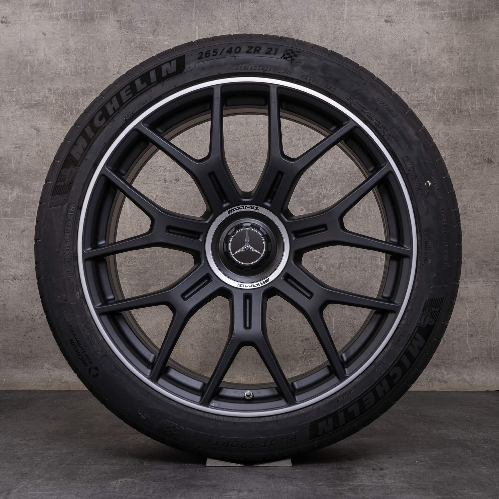 Originale Mercedes Benz GLC 43 4Matic 63S E AMG sommerfelger 21 tommer X254 C254 A2544011600 A2544011700 svart matt høyglansdreide